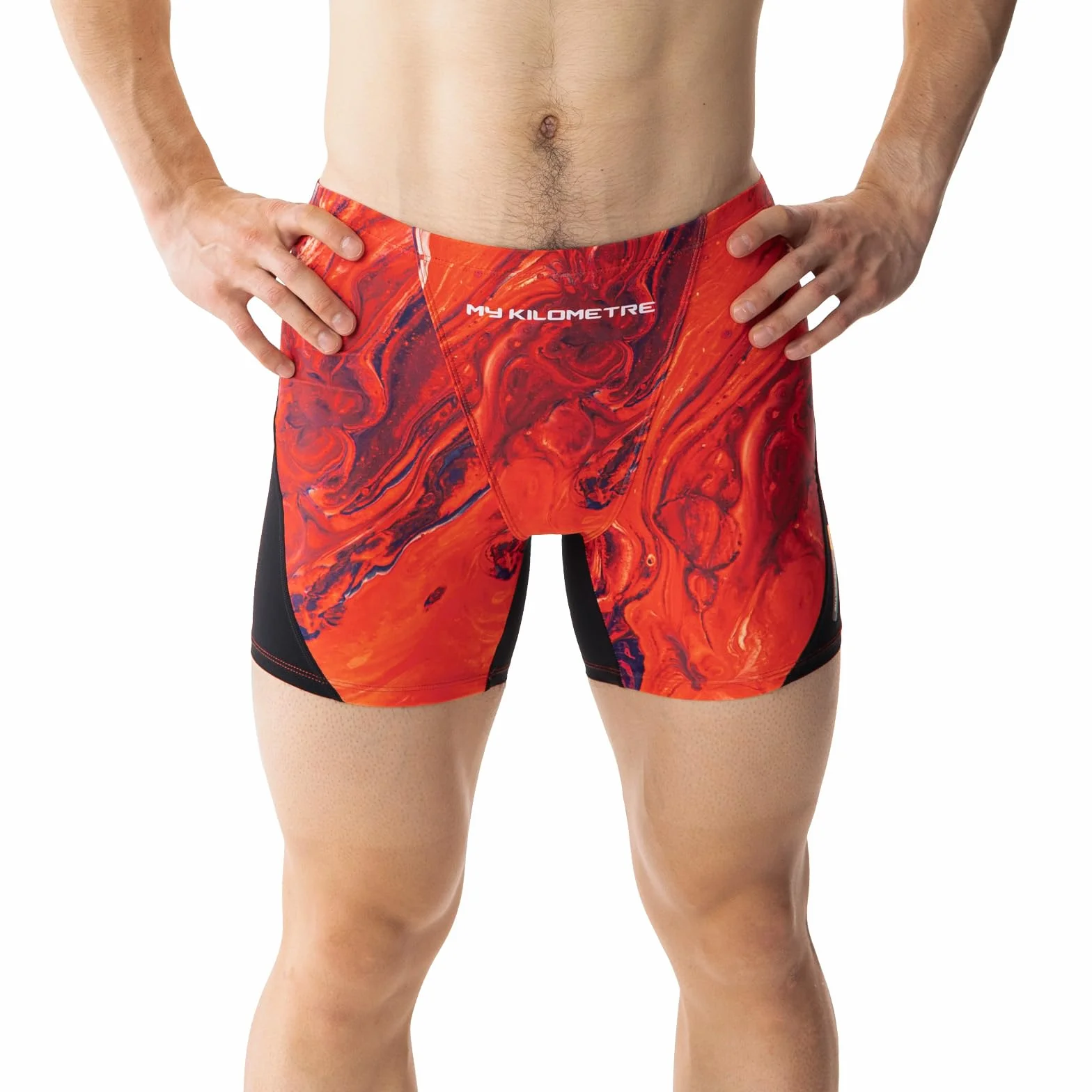 MY KILOMETRE Maillot de Bain Homme Boxer Short Jammer Natation Cordon Serrage Endurance Résistant Chlore Plage Surf