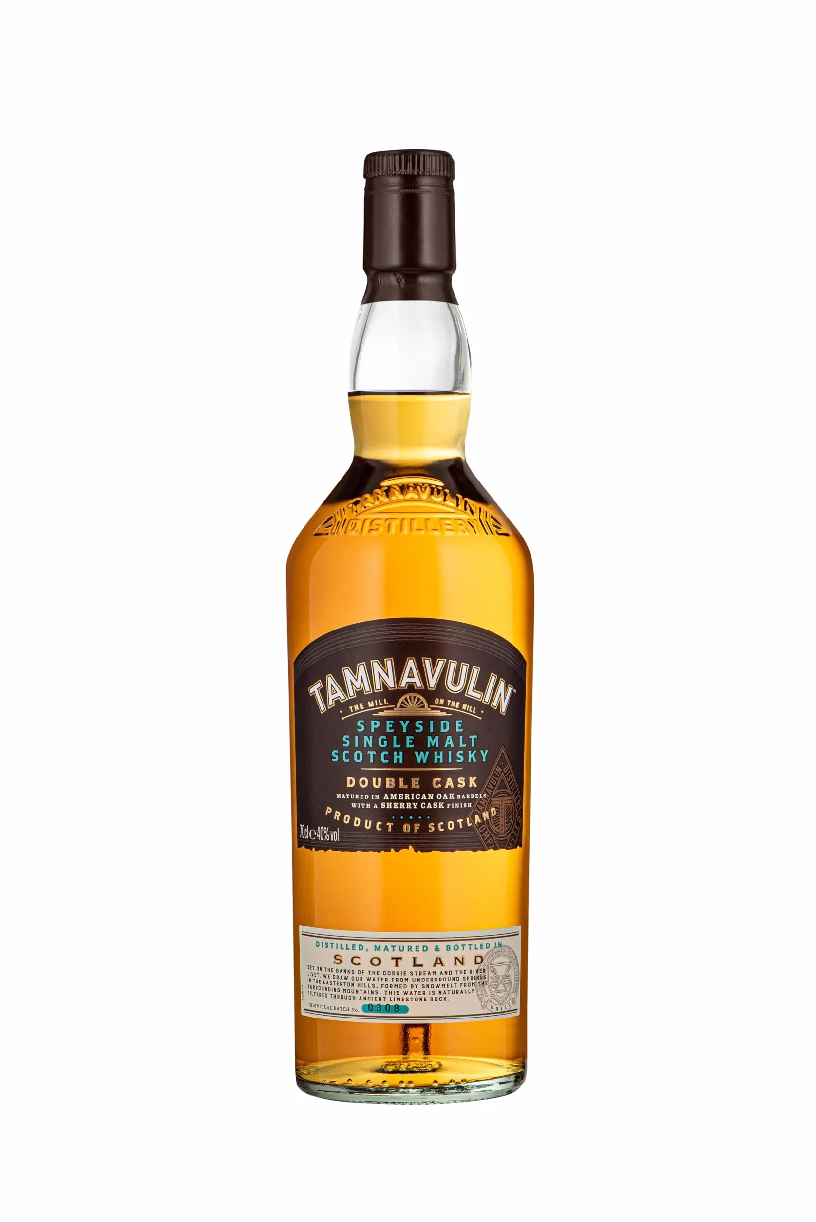 TAMNAVULIN - Double Cask - Whisky Single Malt - Notes d'Amandes & de Miel - A déguster sec - 40 % Alcool - Origine : Écosse/Speyside - 70 cl