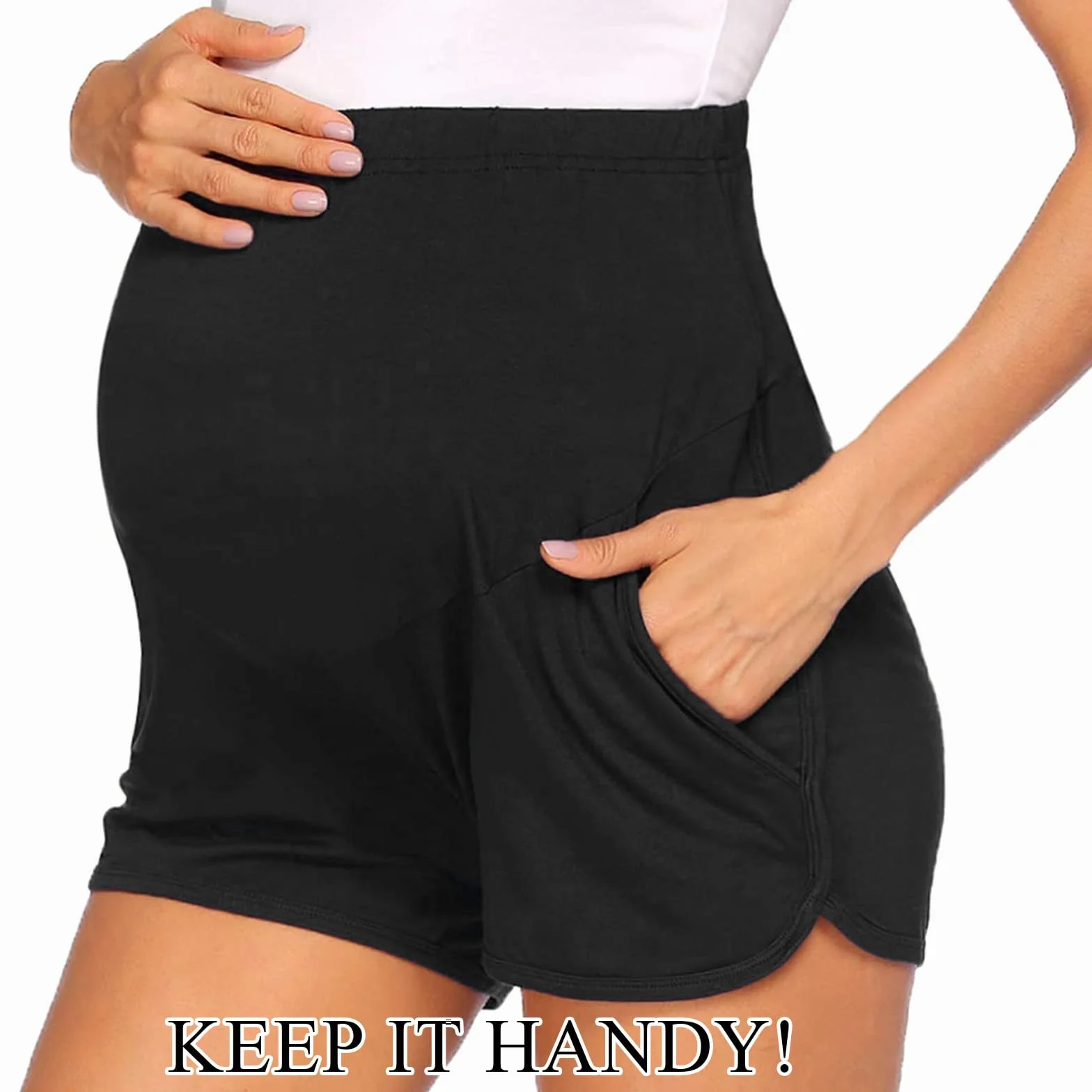 Shorts de maternité pour Femmes avec Ventre de Grossesse Risipu