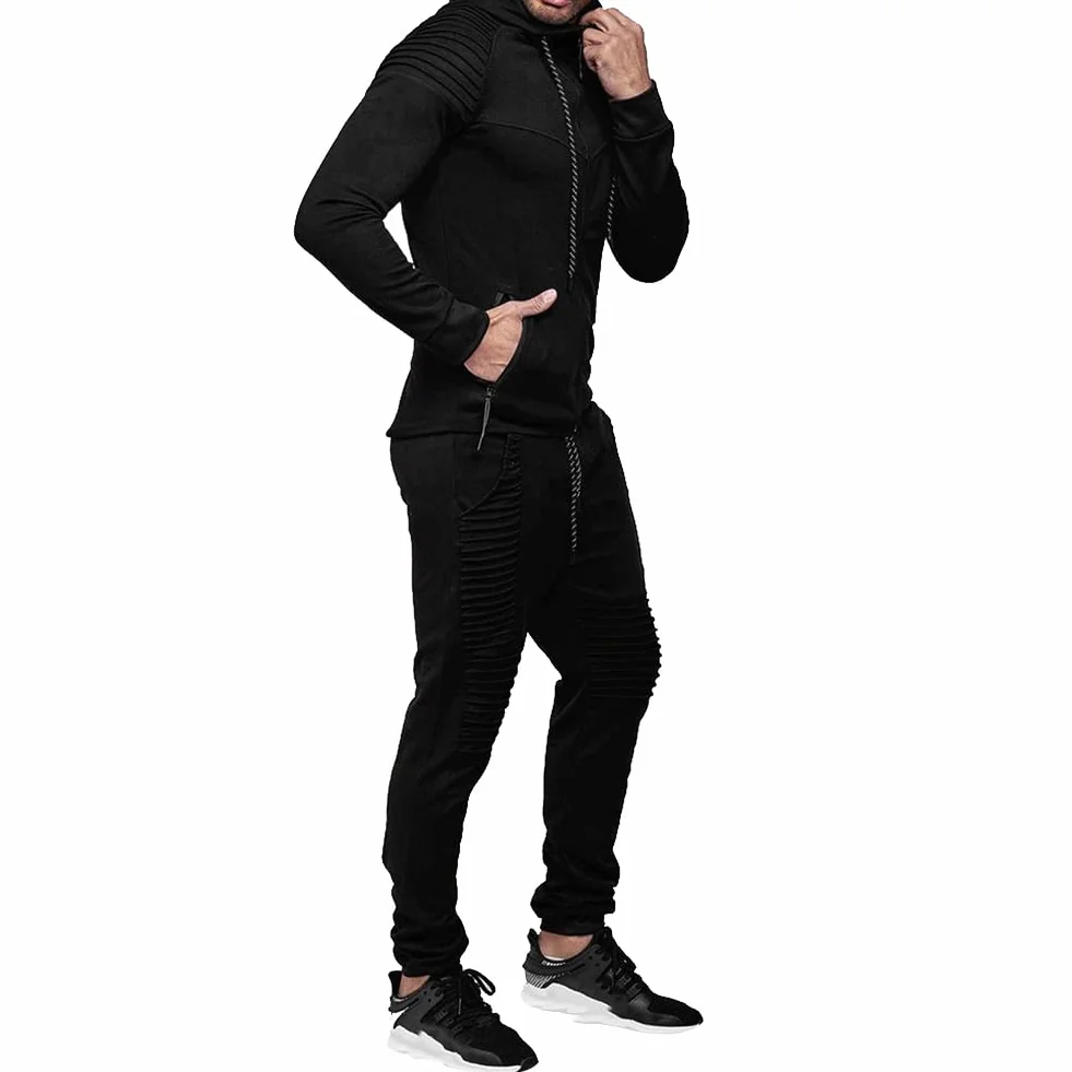 Amropi Hommes Survêtement Jogging Combinaison Sport Capuche Pantalon