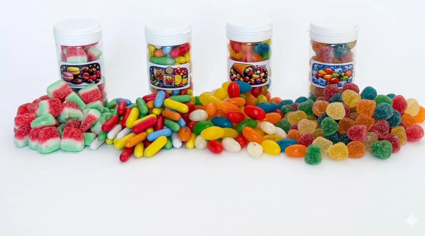 Bonbons Variés – Coffret Cadeau 12 Pots Individuels de Confiseries – Boîte Cadeau Originale et Adorable – 1,3 Kg – Idée Cadeau Gourmande Enfants et Adultes