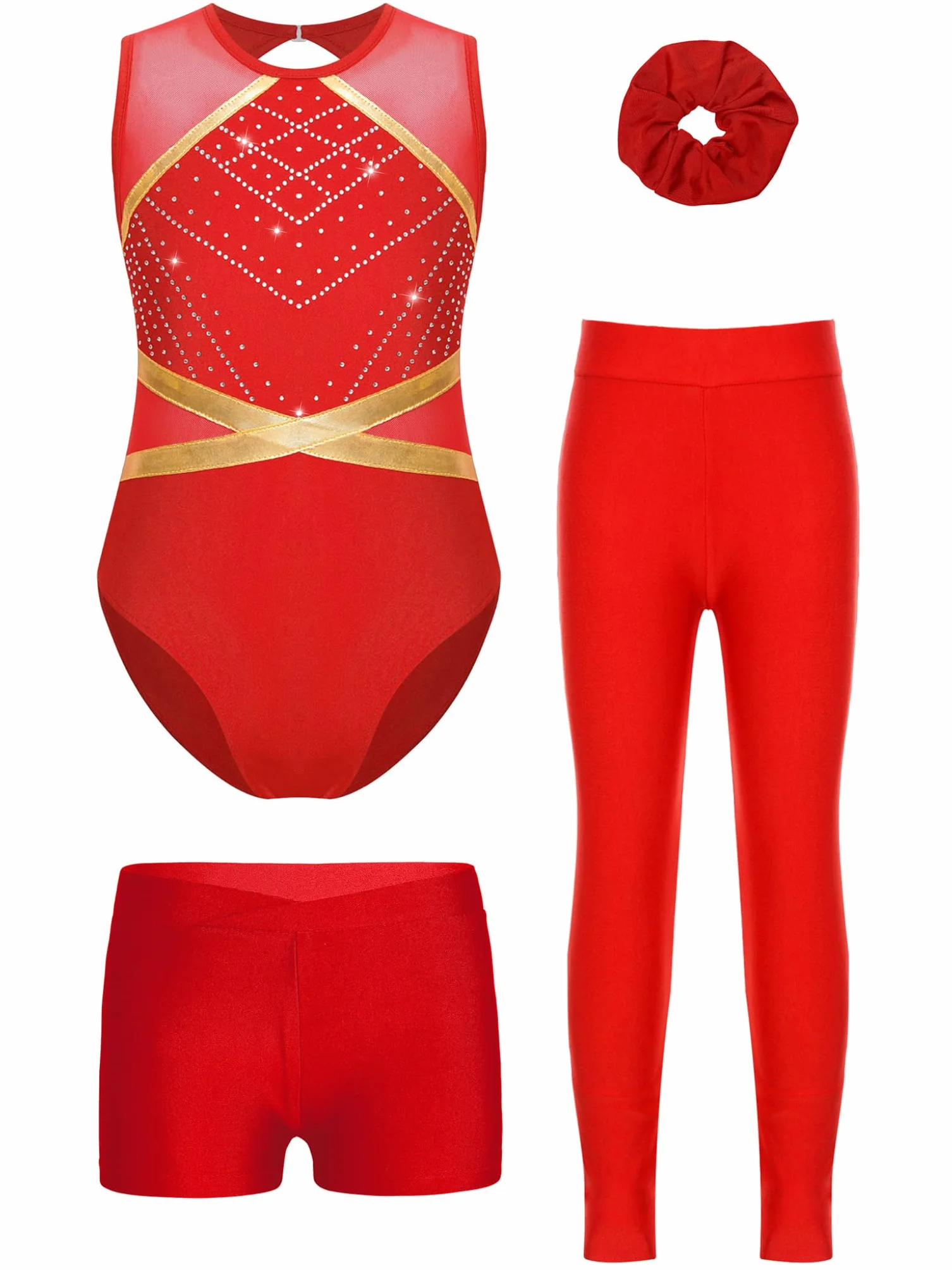 Justaucorps Gymnastique Fille Sans Manches Patinage Body 5-16 Ans