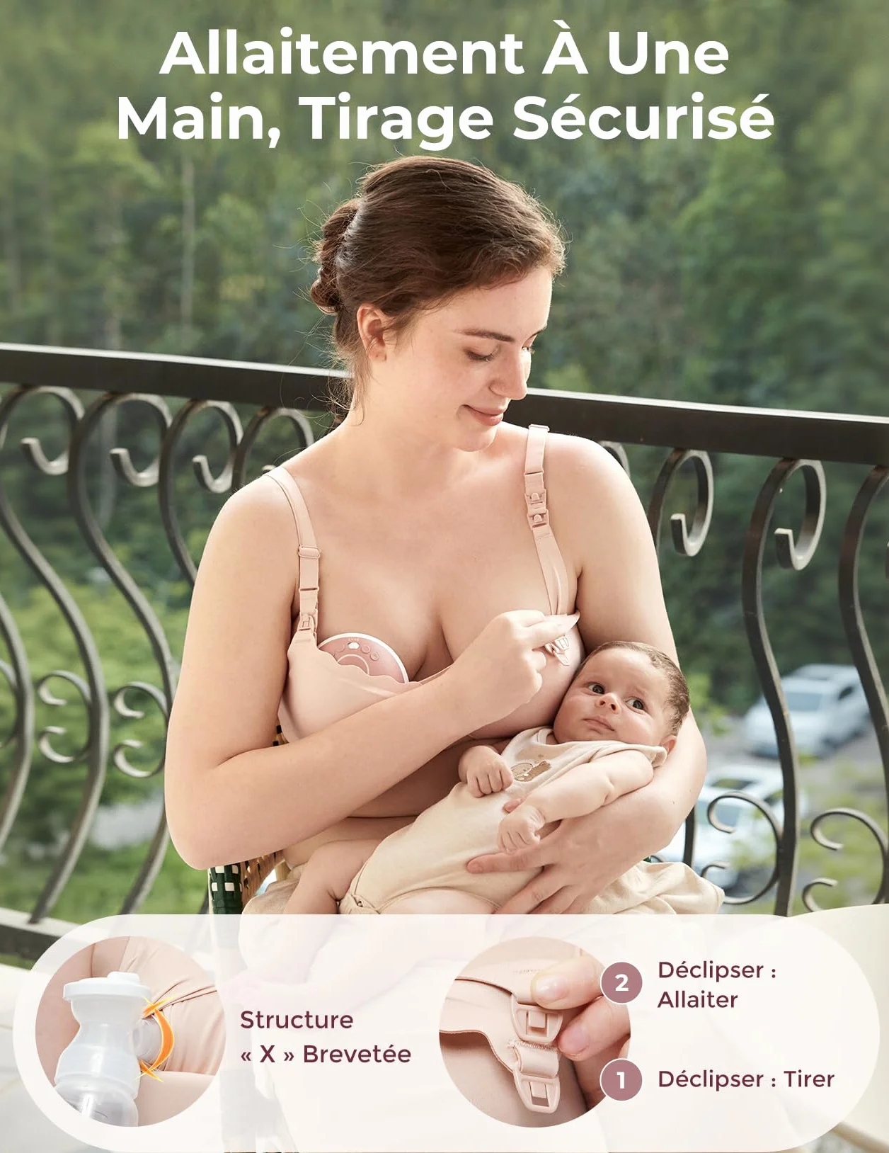 Momcozy Soutien-Gorge 4 en 1 d'allaitement Multifonction Respirant avec Fonction Rafraîchissante