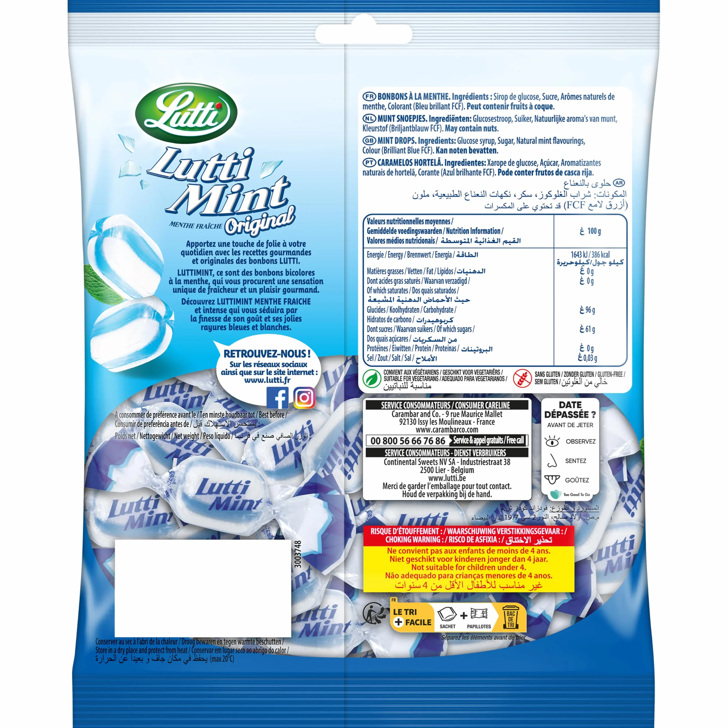 Lutti Luttmint menthe fraiche original 100G