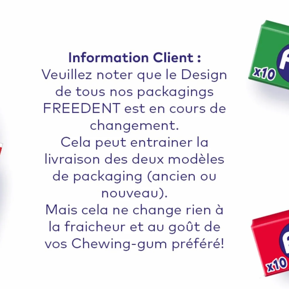 FREEDENT Chewing Gum Sans Sucre Goût Fraise 5 Paquets 70g