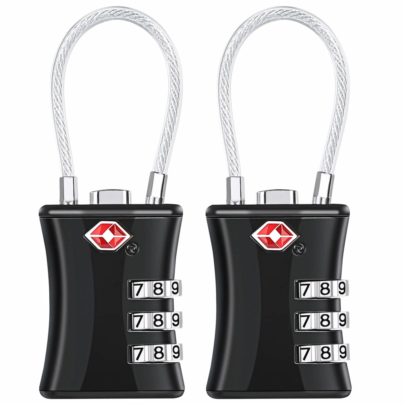 Oderra Cadenas Valise 2 Pack, TSA Luggage Locks, 3 Digit Security Padlock, Combination Padlock