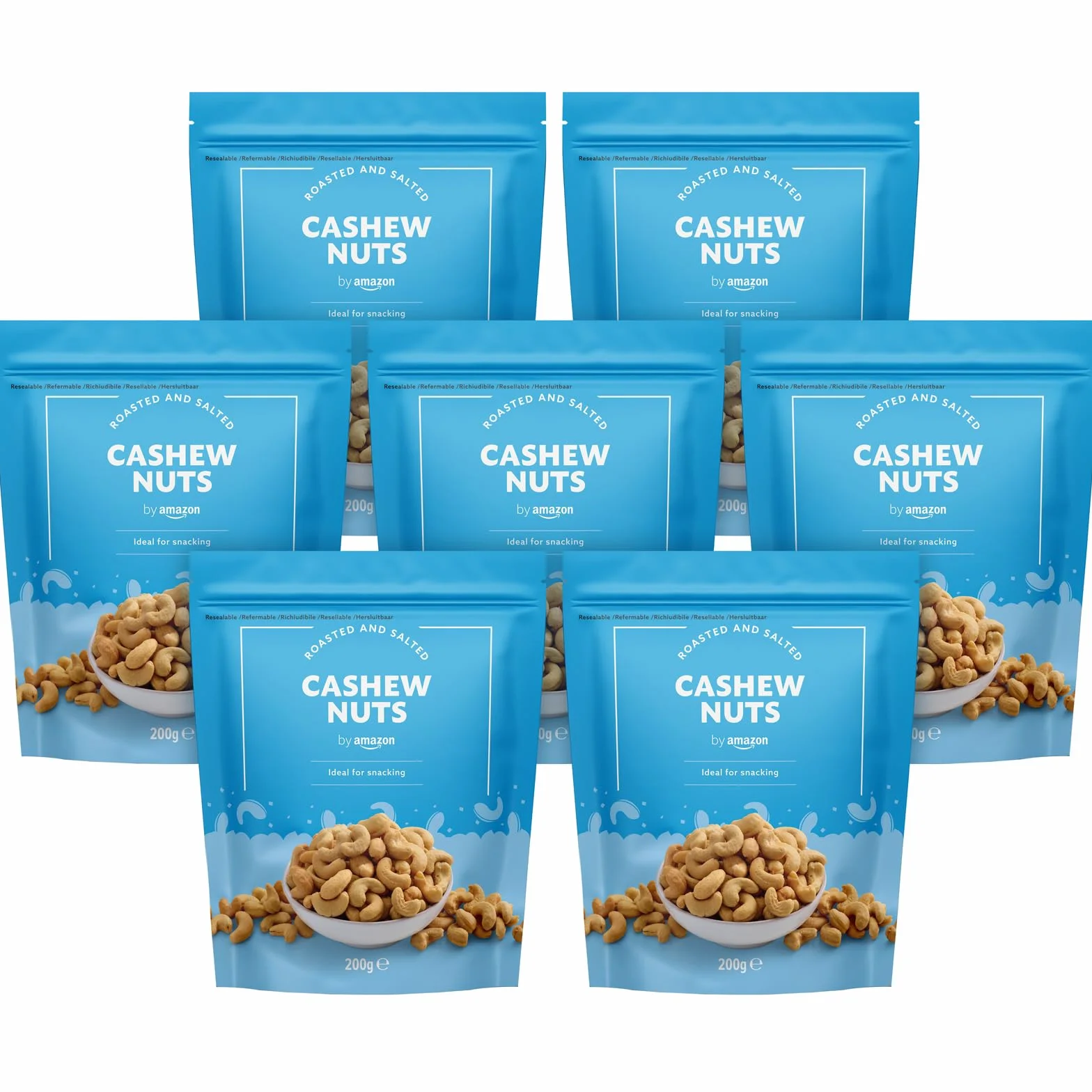 by Amazon Noix de cajou grillées et salées, 200 g (lot de 7)