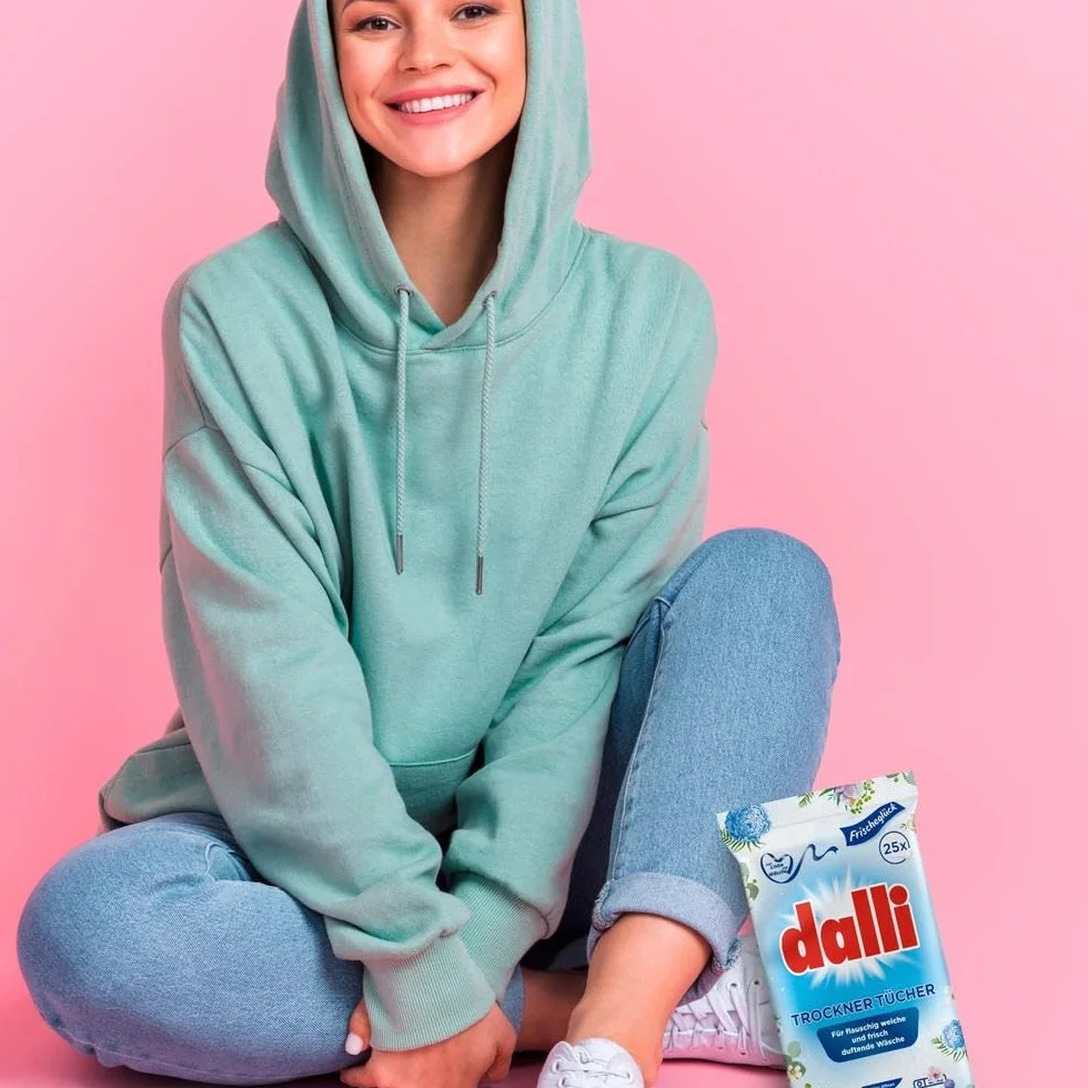 5 x 25 Dalli Sèche-linge, lingettes, sèche linge Chiffon humide avec Adoucissant