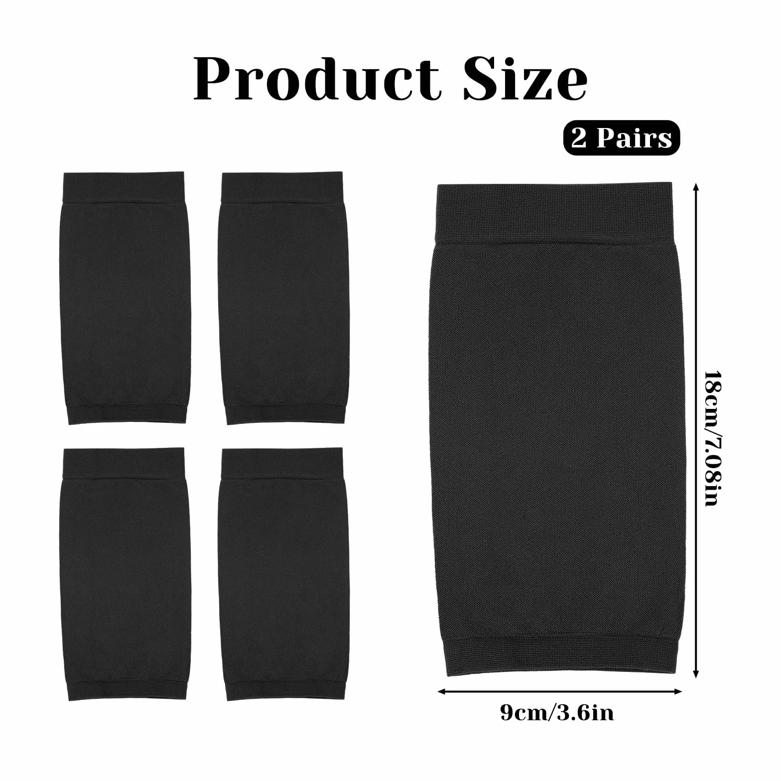 Lot de 2 paires de manchons de protection pour tatouage 18,8 x 8,9 cm anti-cernes UV noir