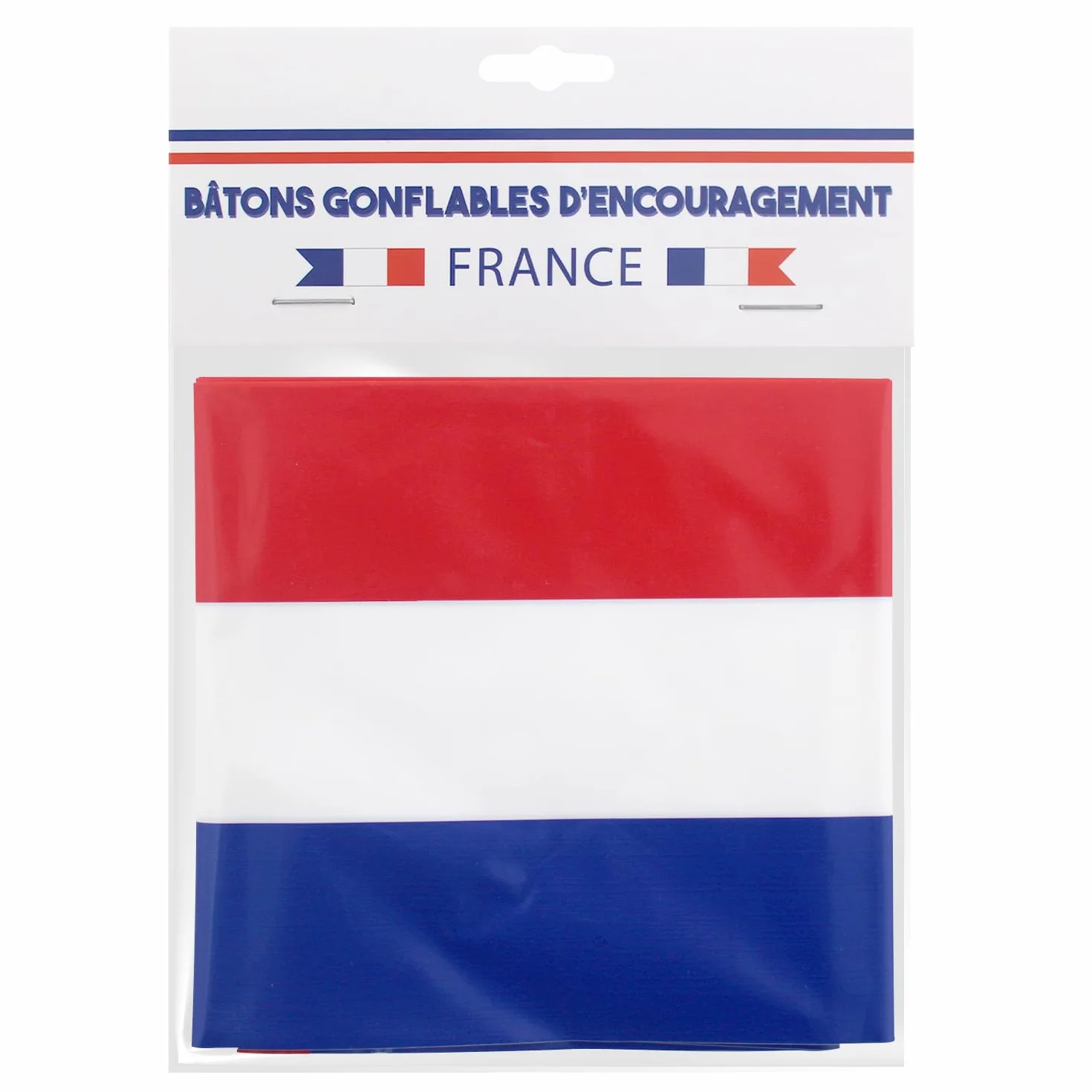 French Tendance Paire de Clap Clap Baton Gonflable Supporter France Bleu Blanc Rouge Tube Plastique 60 x 10 x 10 cm
