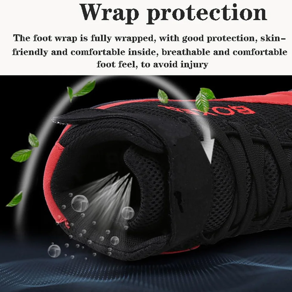 Chaussures de Lutte Respirantes pour Adultes et Enfants, Chaussures de Boxe de Compétition Professionnelle avec Protection de la Cheville