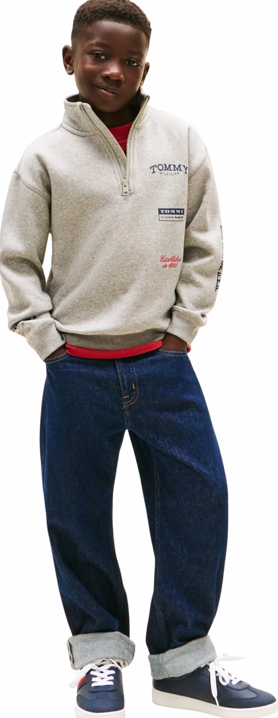 Tommy Hilfiger Multi Print Half Zip Sweatshirt Garçon