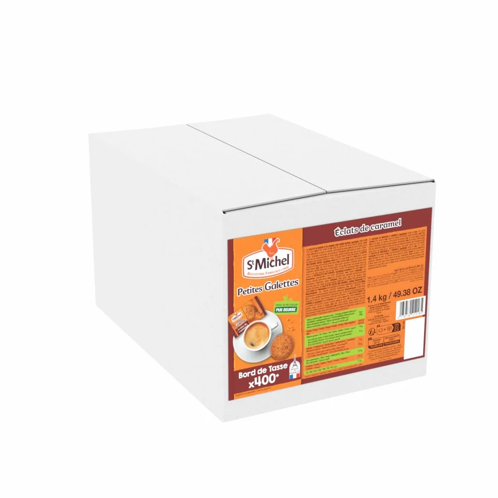 Saint-Michel - Petites Galettes au Caramel - Lot de 400 Sachets Individuels - Idéal Pause Café