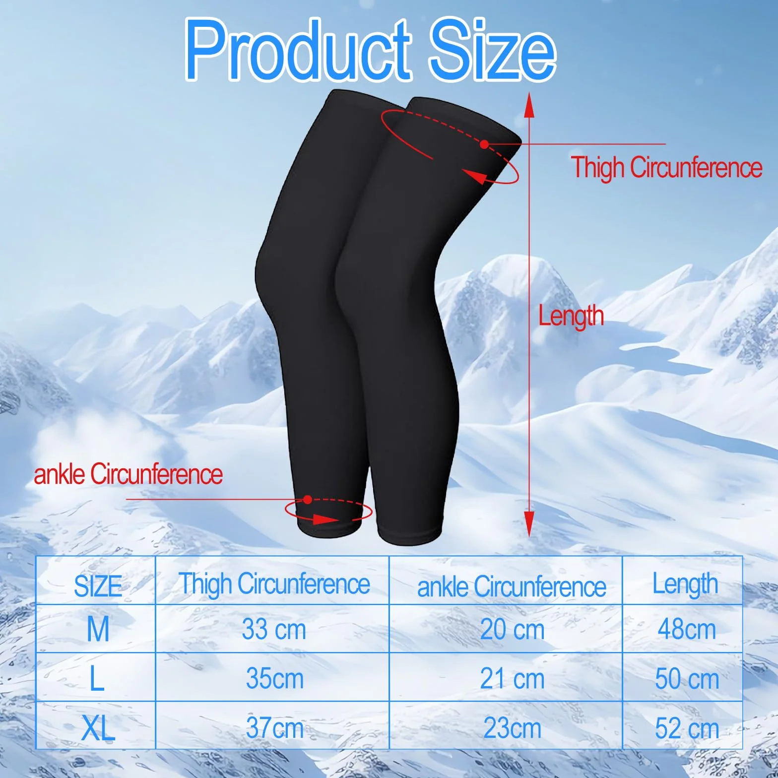 Manches de Compression de Jambes, Manchon de Jambe Chauds pour Sport Course, Jogging, Vélo