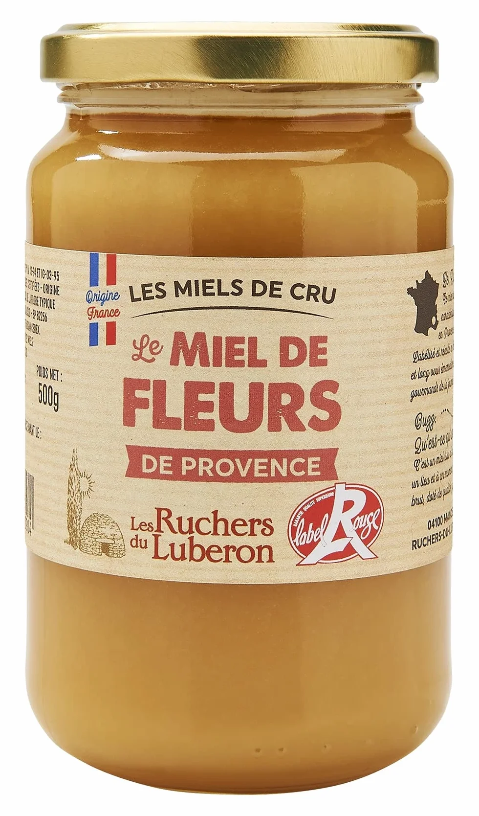 Les Ruchers du Luberon Miel de Fleurs de Provence IGP/Label Rouge 500 g