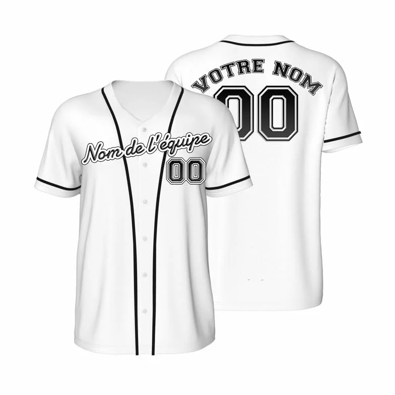 Maillot de Foot personnalisé Jersey Baseball Homme avec Prénom Logo Cadeau Personnalisable S-4XL