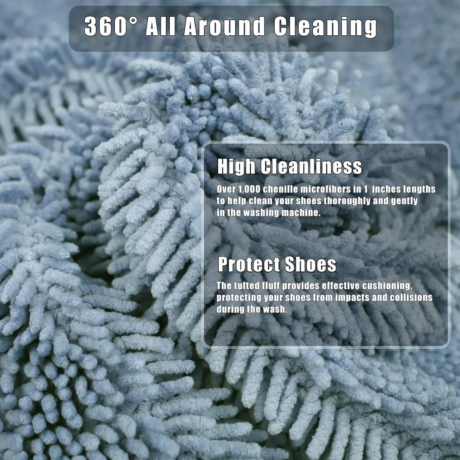 Sac de Lavage Chaussures Machine 2 Pièces Gris Fermeture Éclair Antirouille 10 000 Microfibres Protection 360° Lavage Séchage Baskets Tennis Toile