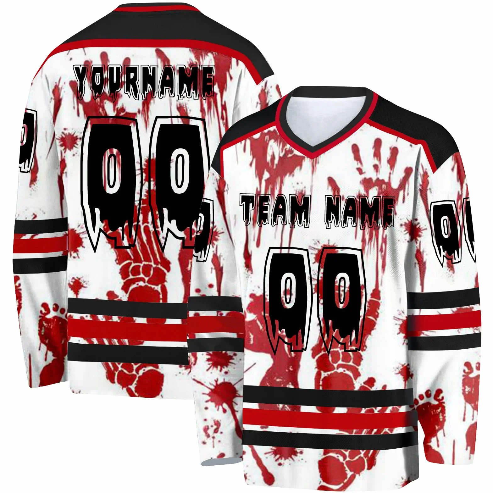 Maillot de Hockey Halloween personnalisé avec votre nom ST2