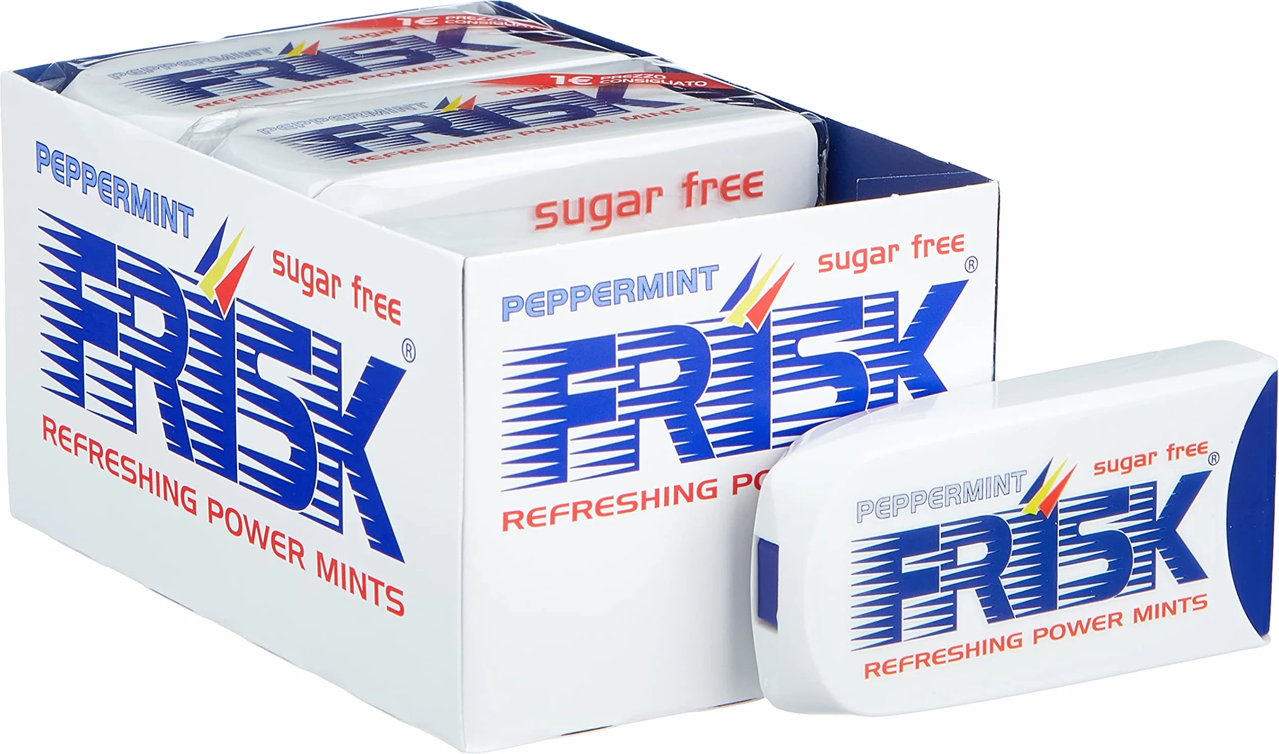 Frisk Pastilles Menthe Forte Mini Bonbon Maxi Rafraîchissant Haleine Fraîche Sans Sucres 0.07Kg 12 Étuis de 40 Pastilles