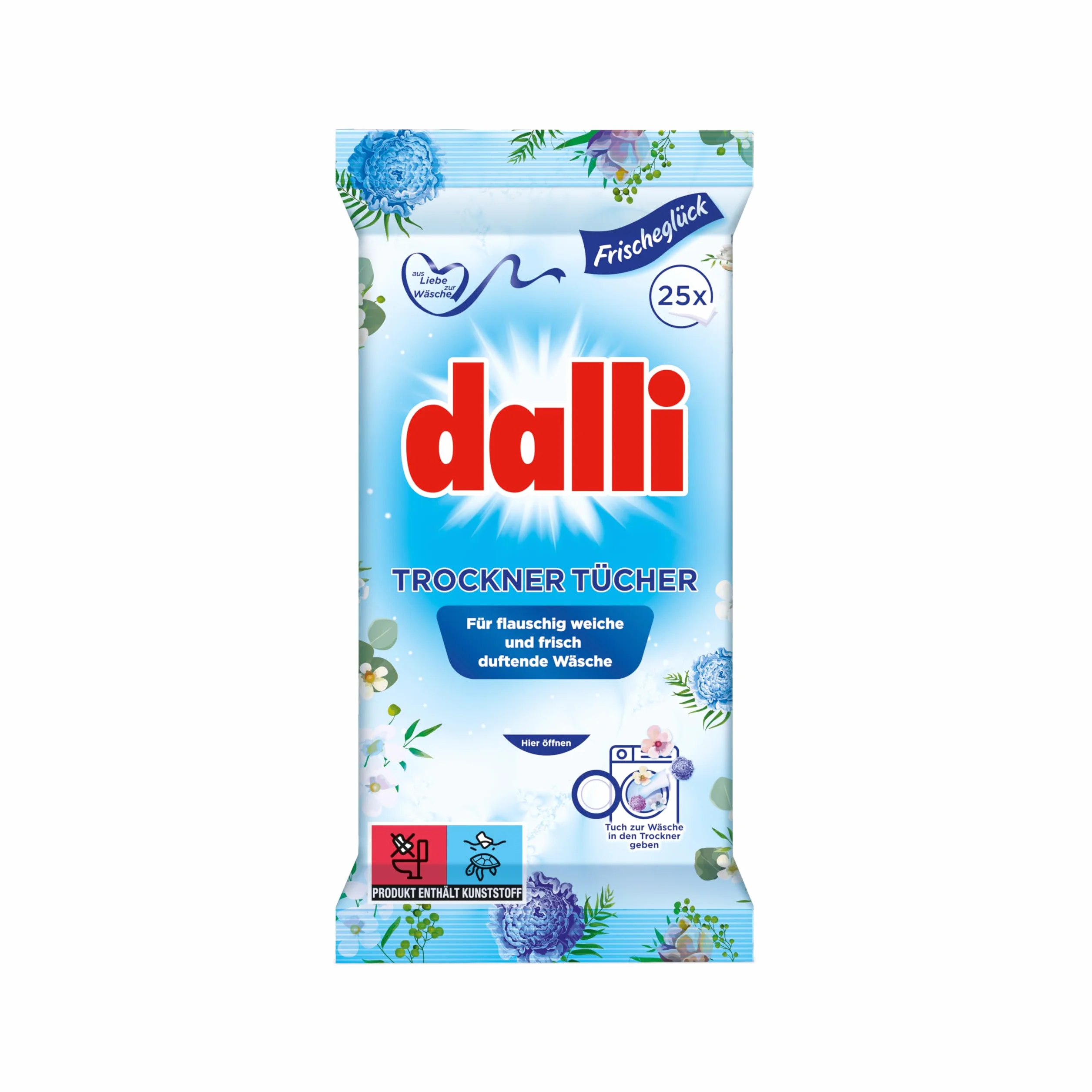 5 x 25 Dalli Sèche-linge, lingettes, sèche linge Chiffon humide avec Adoucissant