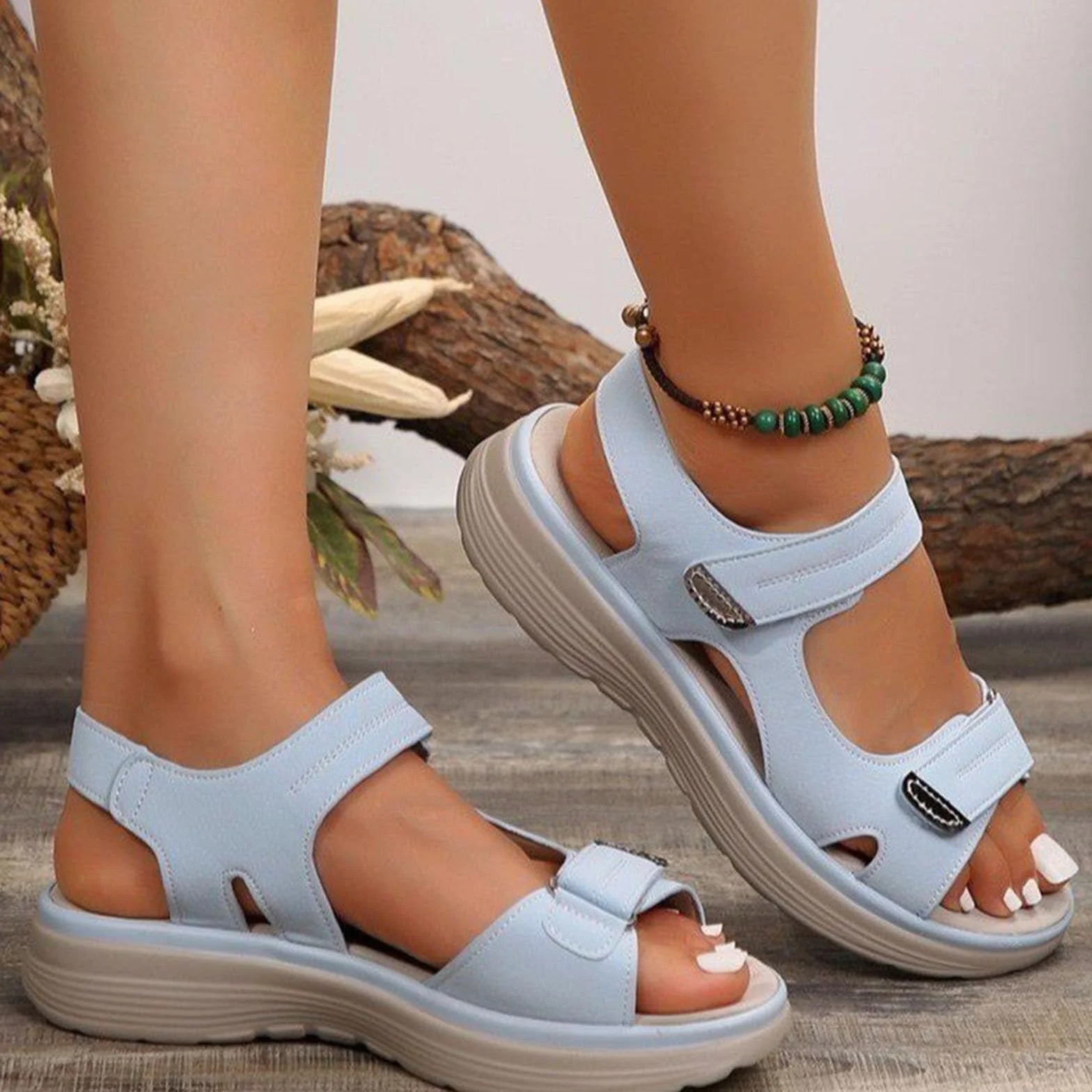 Sandales Femme Orthopédiques à Boucle Réglables - Crochet Confortable pour Marche