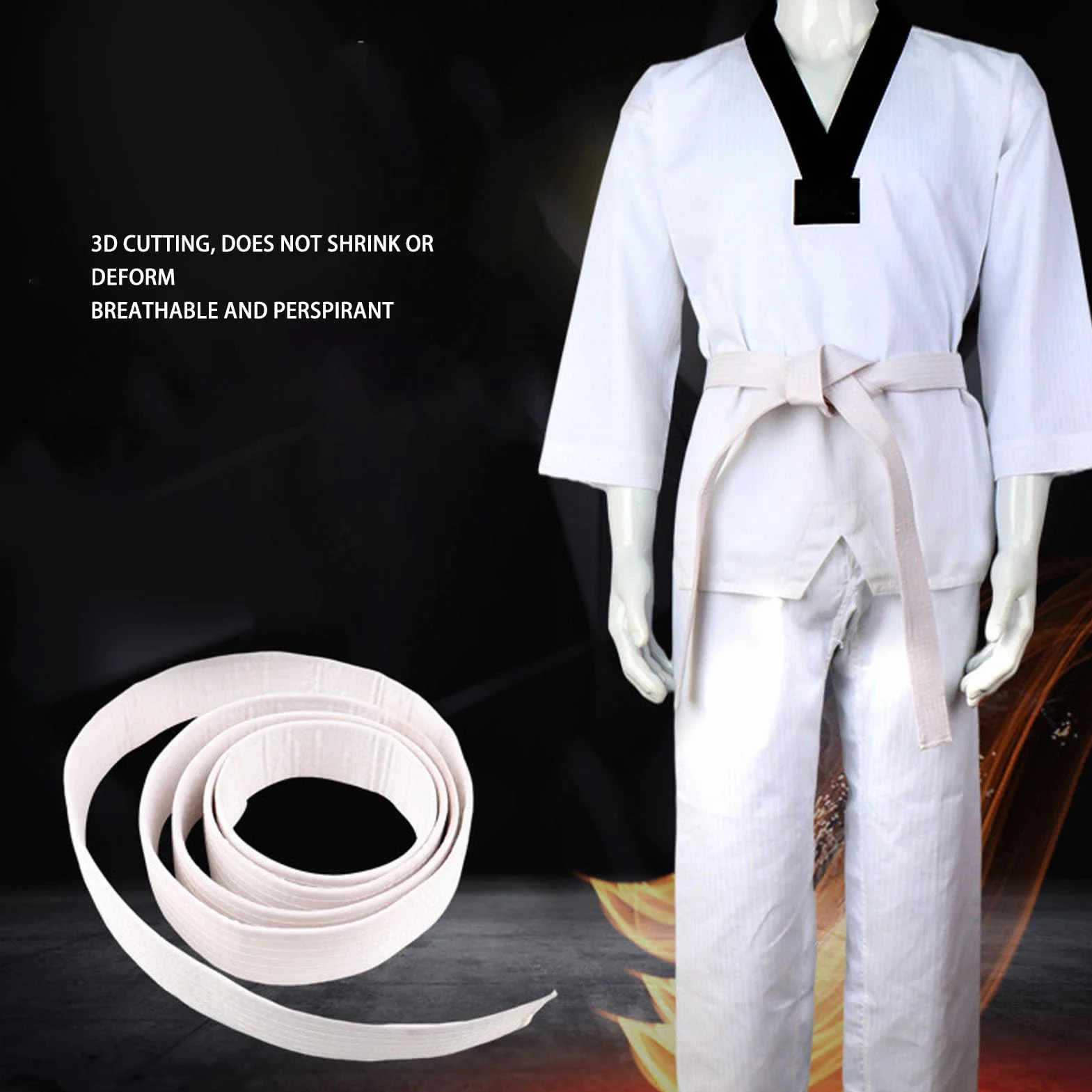 Costume de Taekwondo pour Enfants, Ceinture élastique Antidérapante, Respirant et Confortable