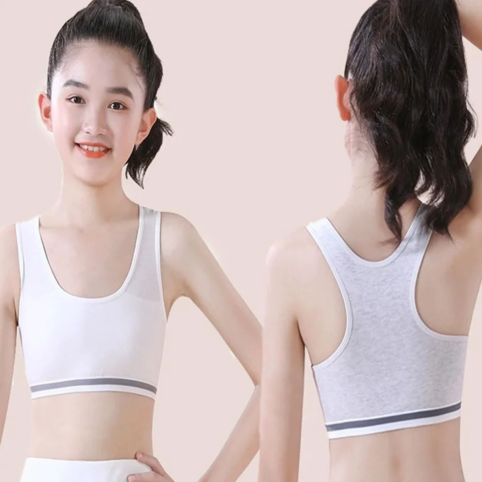 FedMois Brassières Soutiens-Gorge de Sport Fille Coton Lot de 4