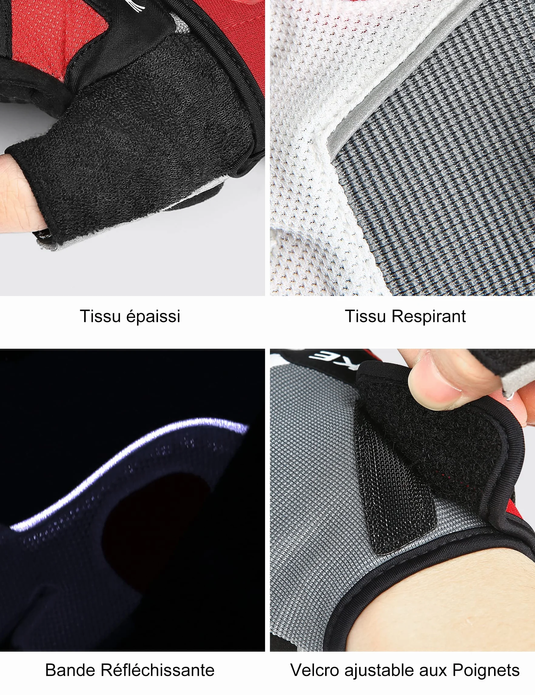INBIKE Gants Cyclisme Demi-Doigts VTT 5mm Gel Rembourrés Anti-Choc Respirant Été