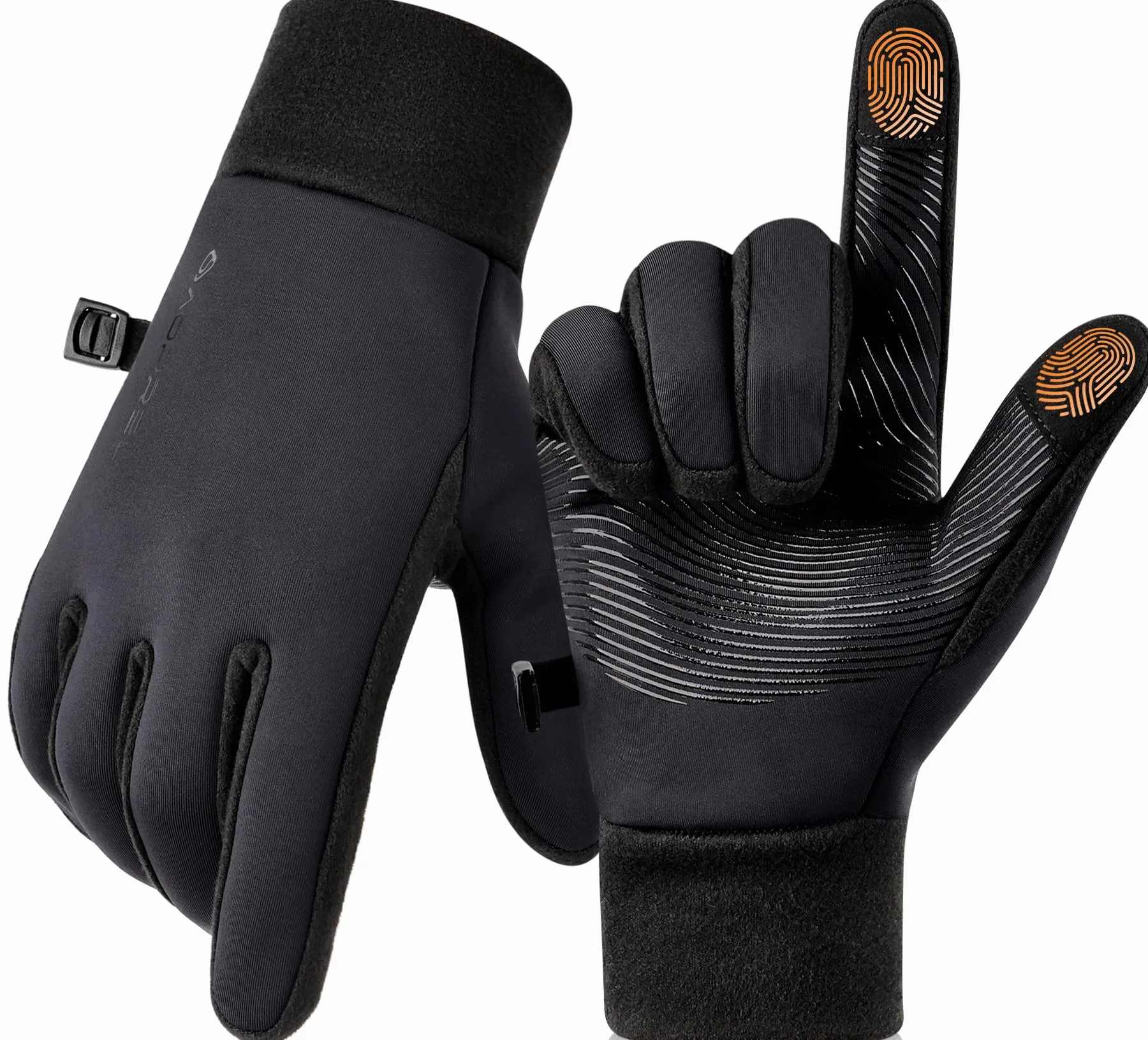 AOPREL Gants Thermiques Anti-Vent Tactiles Chauds Antidérapants Vélo Randonnée Running Conduite Sports d'Extérieur