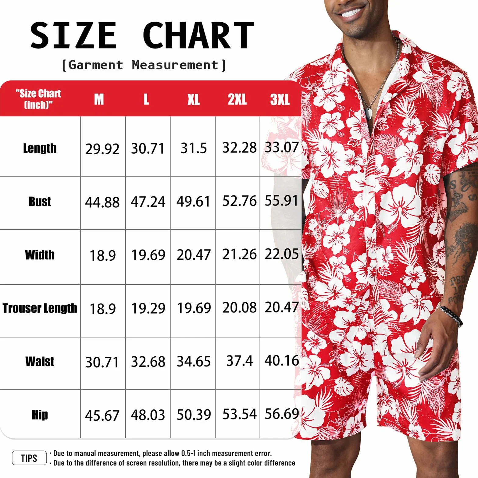 PRIVIMIX Chemise Hawaienne Homme Manches Courtes Fleurs Plage Été M-3XL