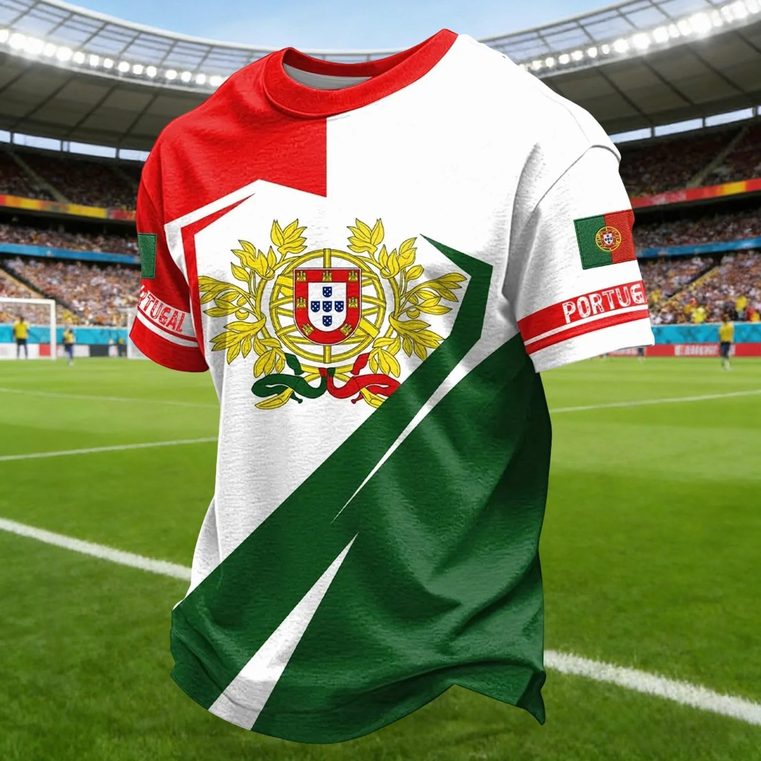 Maillot Foot Portugal Fan Manches Courtes Col Rond