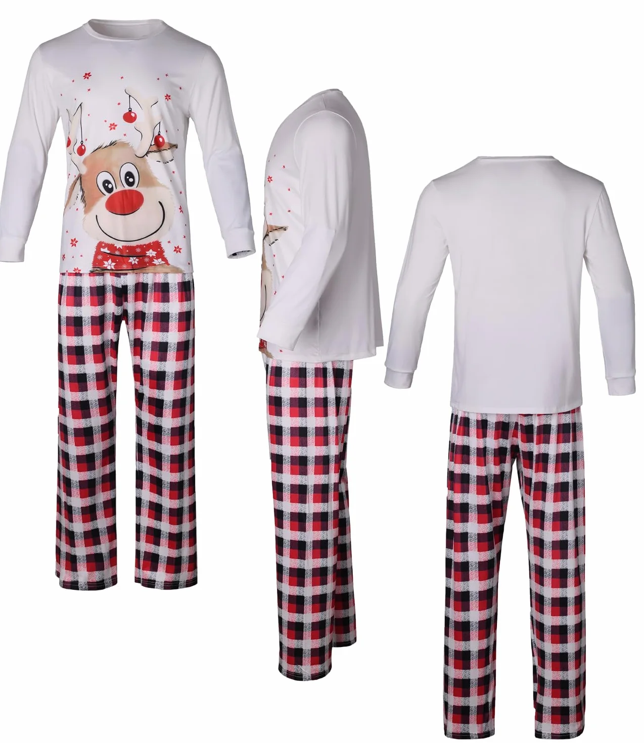 SAMGU Ensemble Pyjama Noël Famille Manche Longue Costume Set Automne Hiver