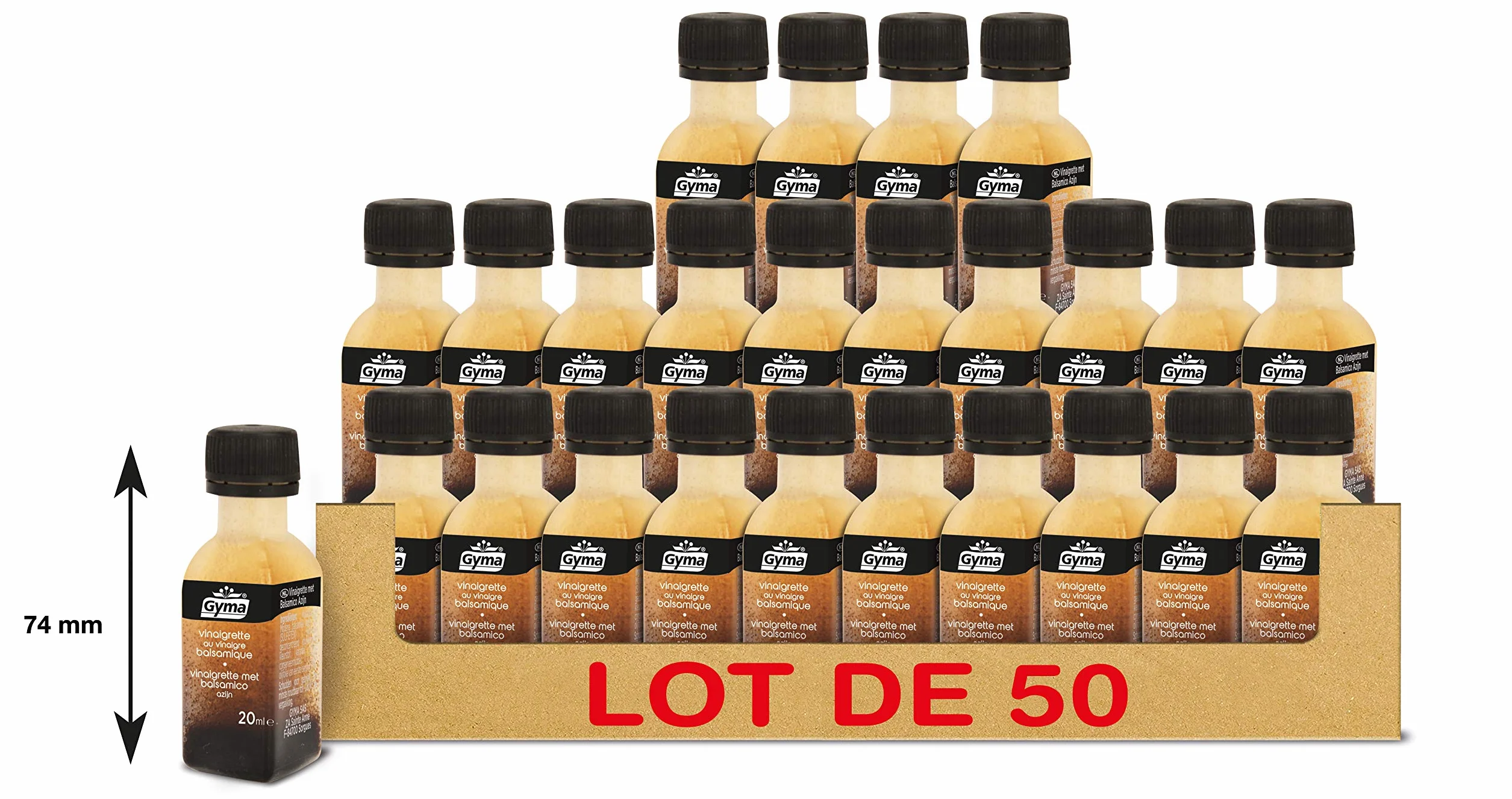 Gyma 50 mignonnettes de vinaigrette au vinaigre balsamique 20ml (50 x 20ml)