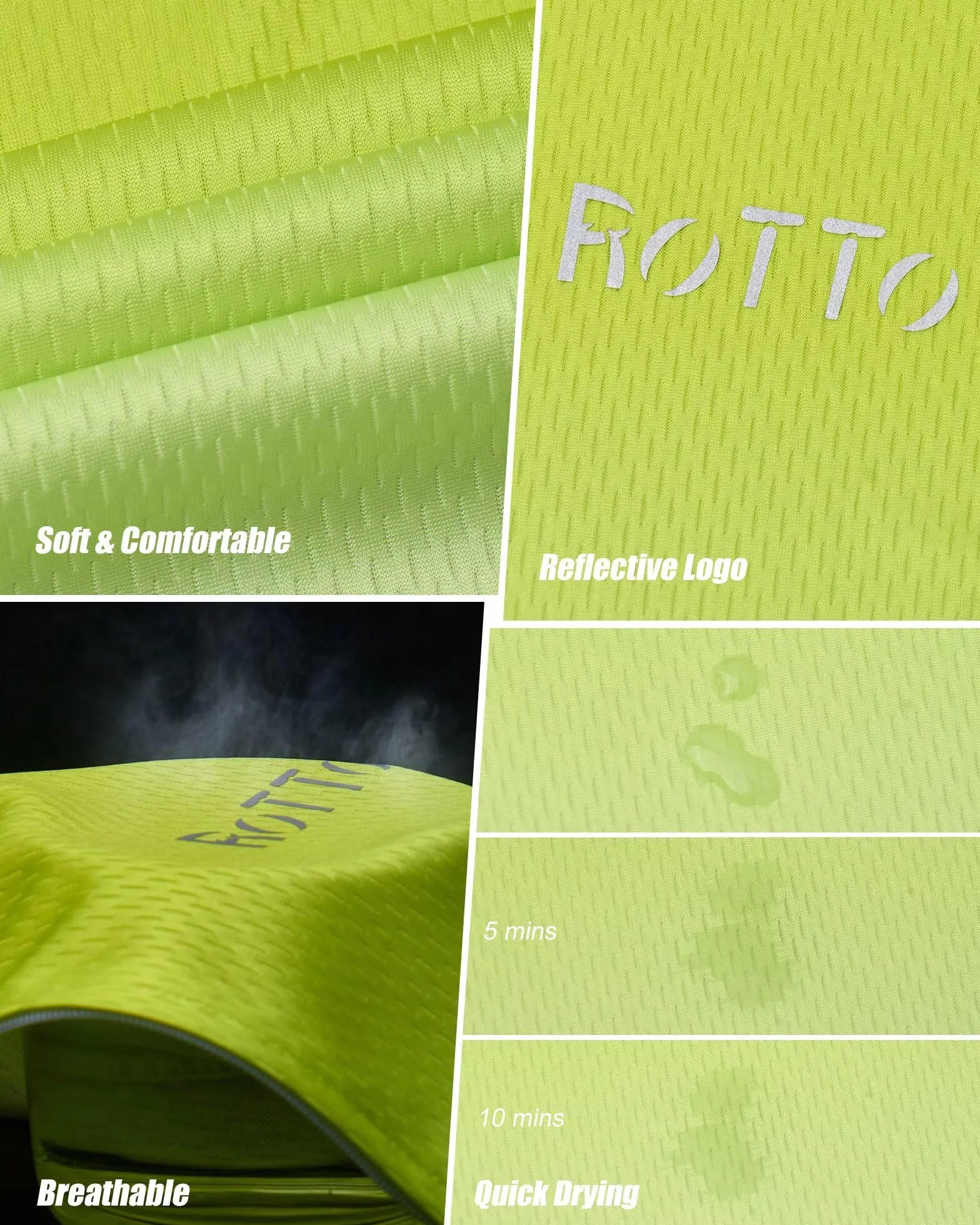 ROTTO Maillots Cyclisme Hommes Manches Courtes Poche Fermeture Éclair