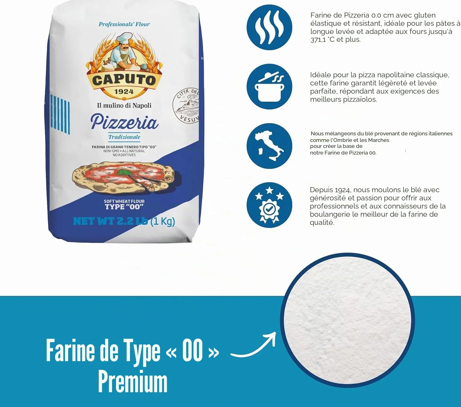KUTYUUT 6x Farina Molino Caputo Pizzeria per Pizza Napoli Pizzamehl Pizza Mehl 1kg