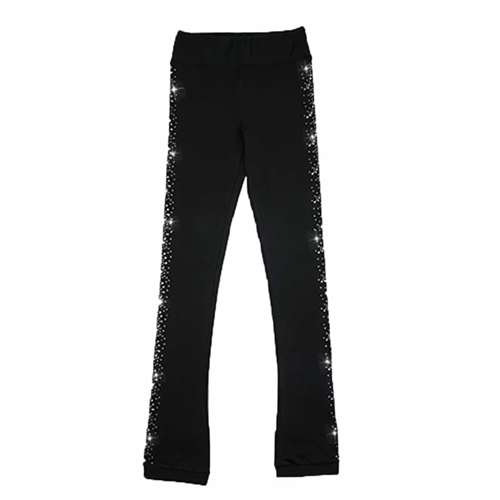 LIUHUO Pantalon de Patinage Artistique Filles Chaud Polaire Stretch Leggings