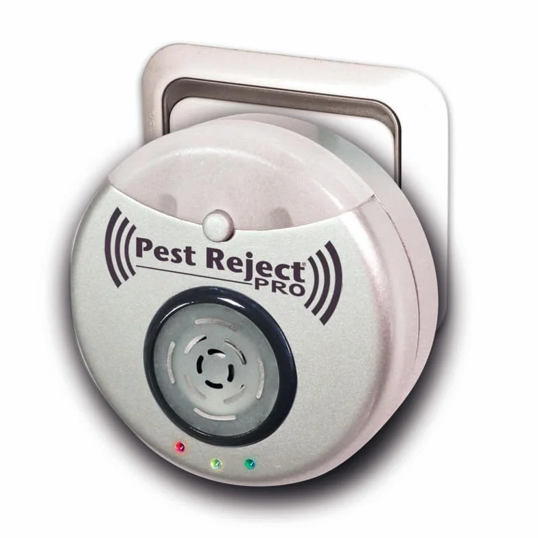 Pest Reject Pro Repulse Power - VENTEO - Répulsif nuisibles - Ultrasons et électromagnétisme - Couleur Gris - Couverture de Votre Maison de 200m² - Veilleuse intégrée