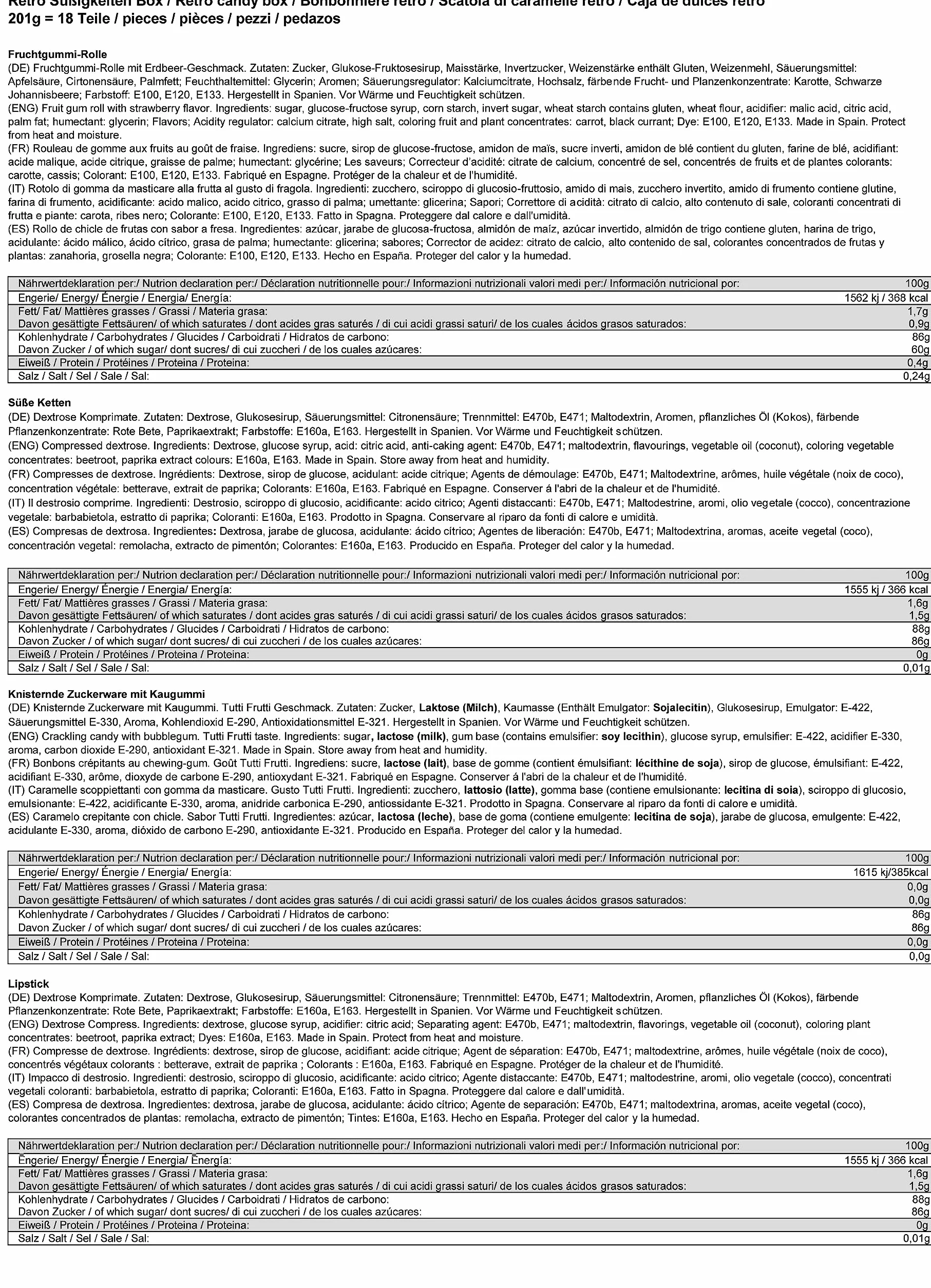 CAPTAIN PLAY Assortiment de Bonbon Rétro (10 pièces)