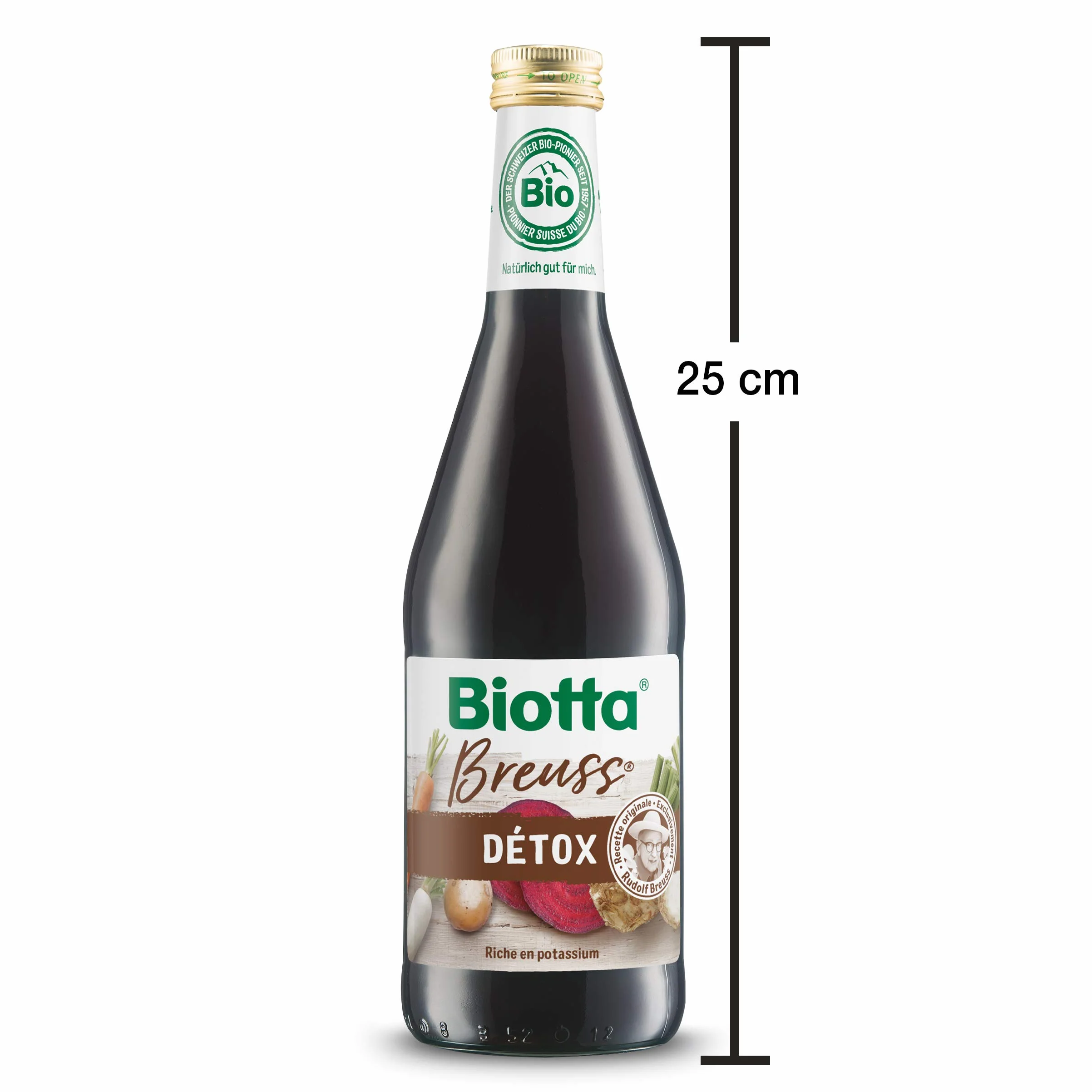 BIOTTA - Jus Breuss Original Détox - Mélange harmonieux de précieux jus de légumes 100% bio - Riche en potassium - 500ml - Fabrication Suisse - Lot de 3