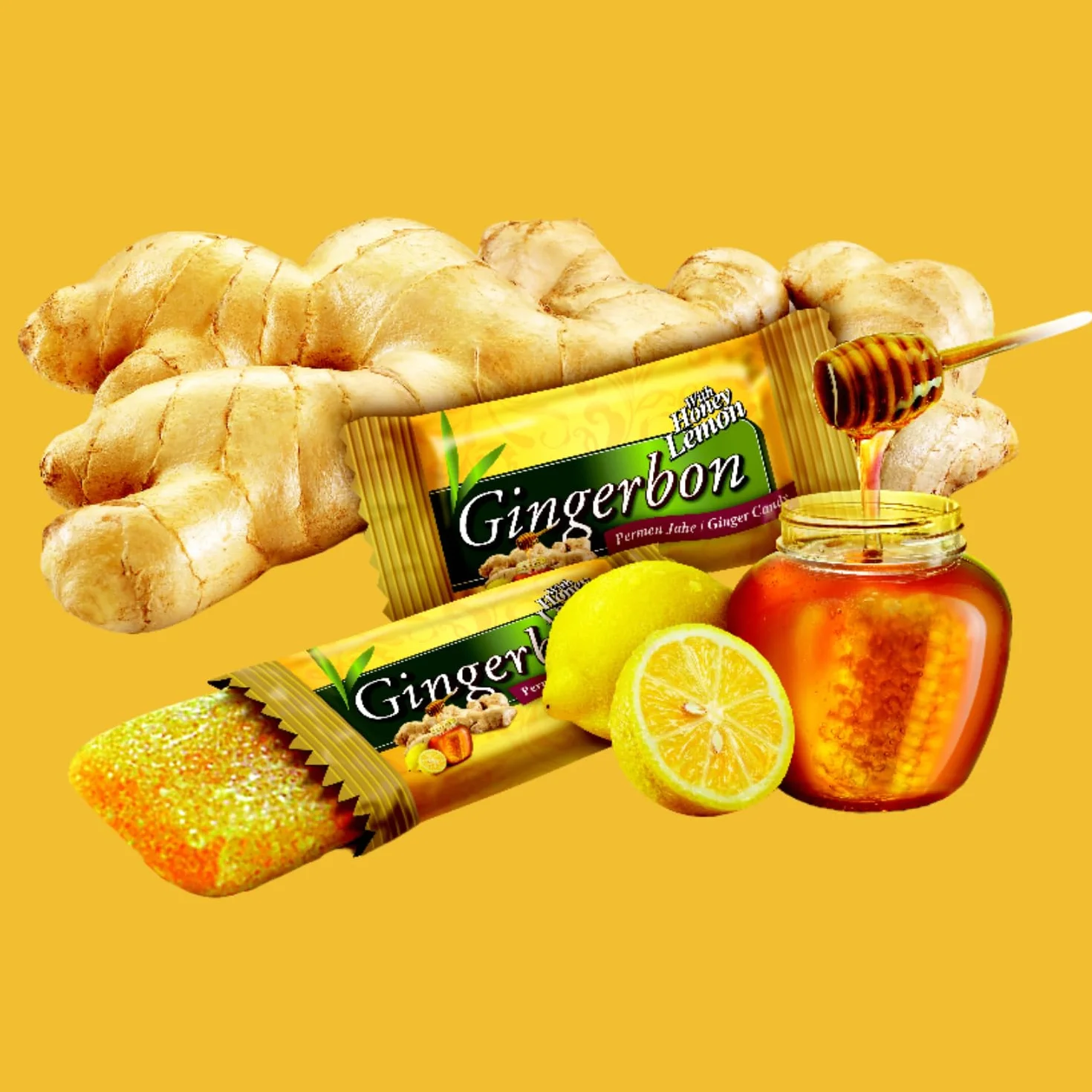 GINGERBON - Bonbons au gingembre et au miel - (1 X 125 GR)