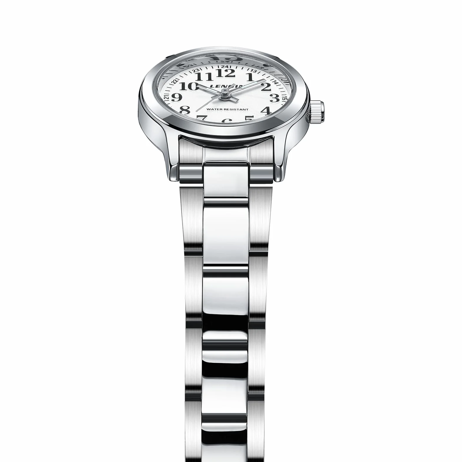LN LENQIN Montre Femme Acier Inoxydable Quartz Étanche 30M Aiguilles Lumineuses