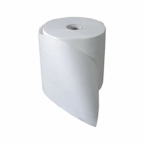 Carton de 6 bobines d' essuie tout blanc 450 feuilles deroulable ou central - 050109