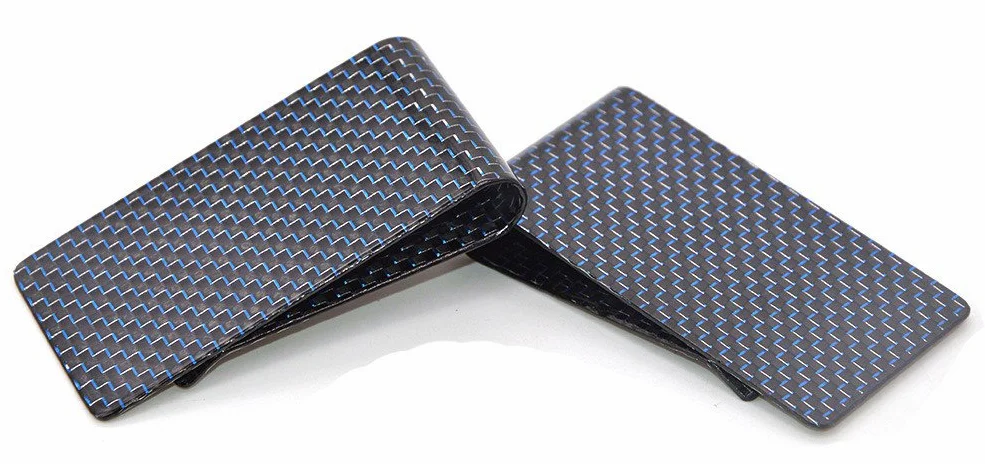 Pinces à Billets Money Clip Fibre de Carbone Titulaire Carte Bancaire Or Homme