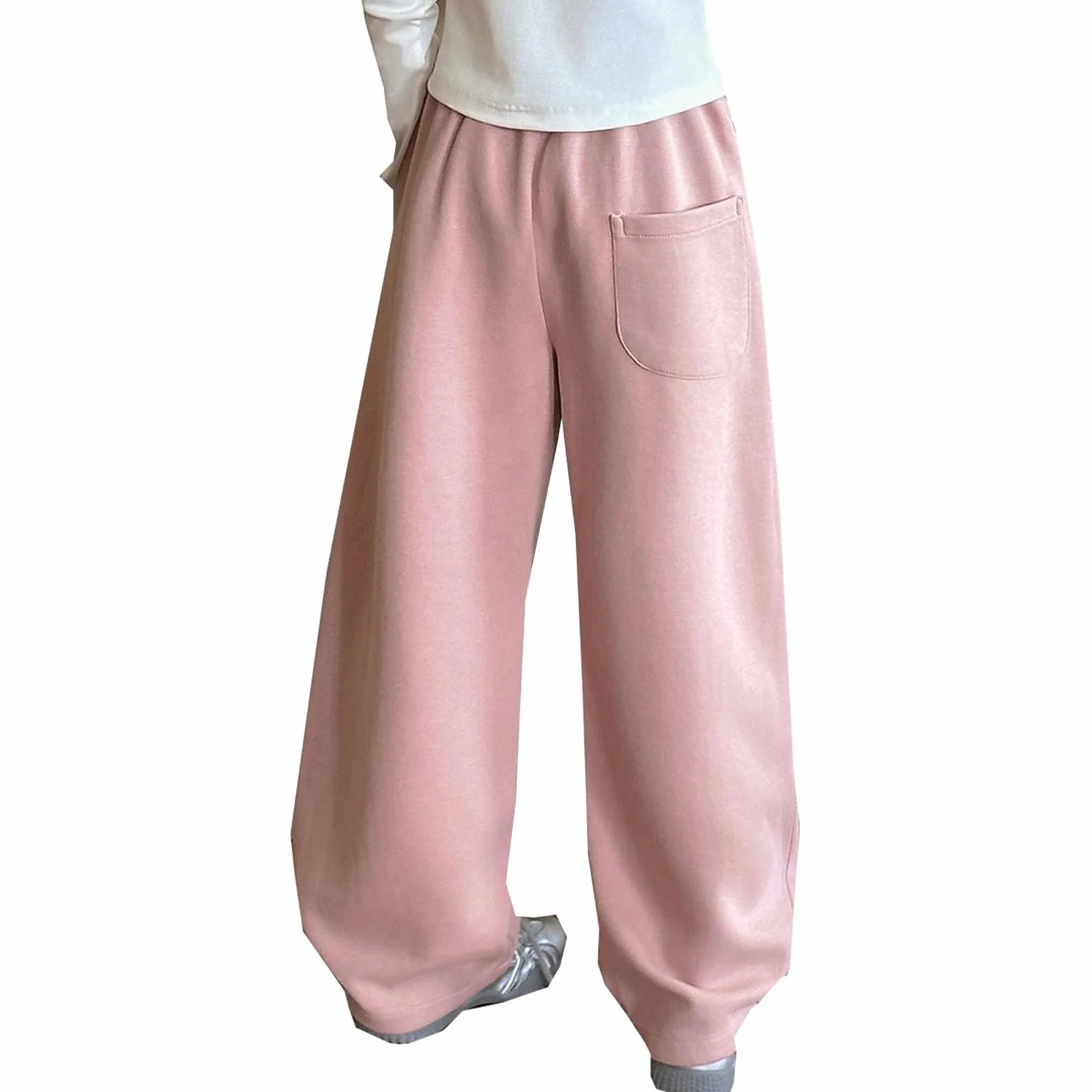 Pantalon de survêtement ample doux pour jeunes avec cordon de serrage - Pantalon de jogging d'école pour enfants garçons et filles