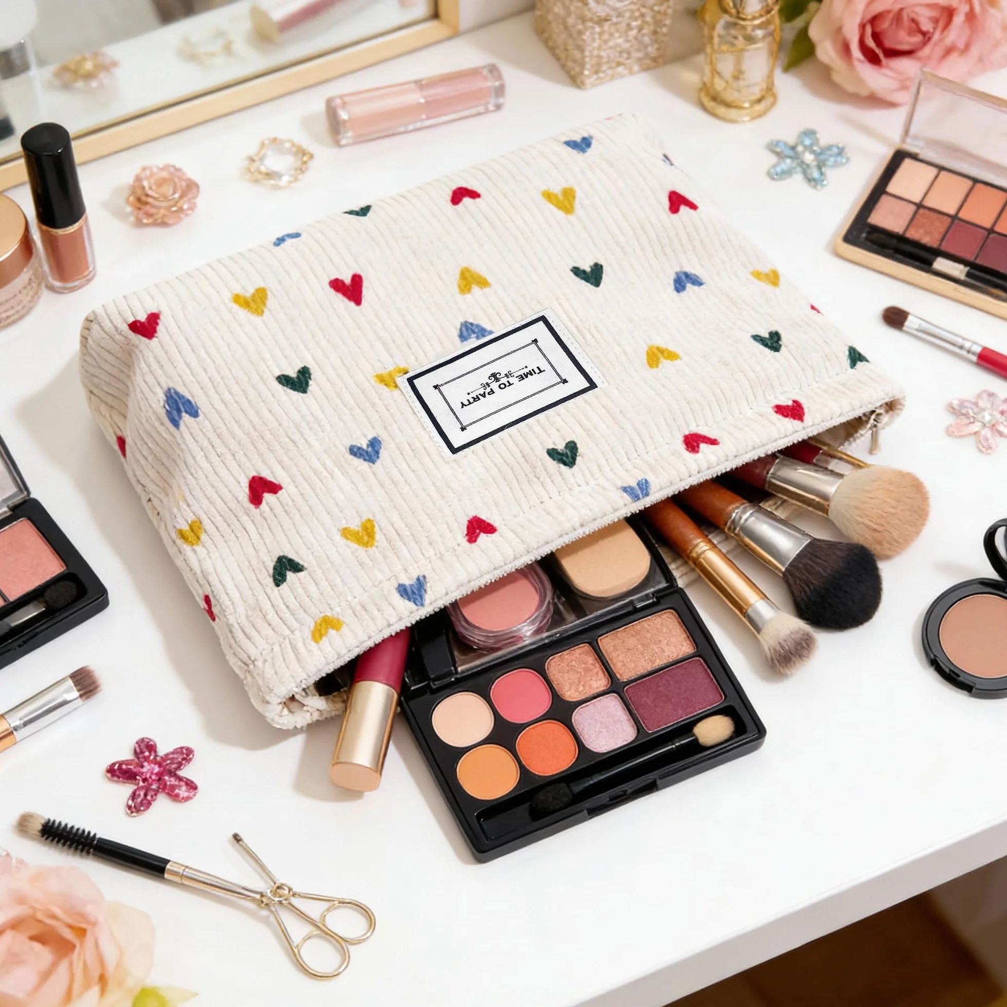 Trousse de Toilette Femme Maquillage Bebe Enfant Grande Pochette Sacoche