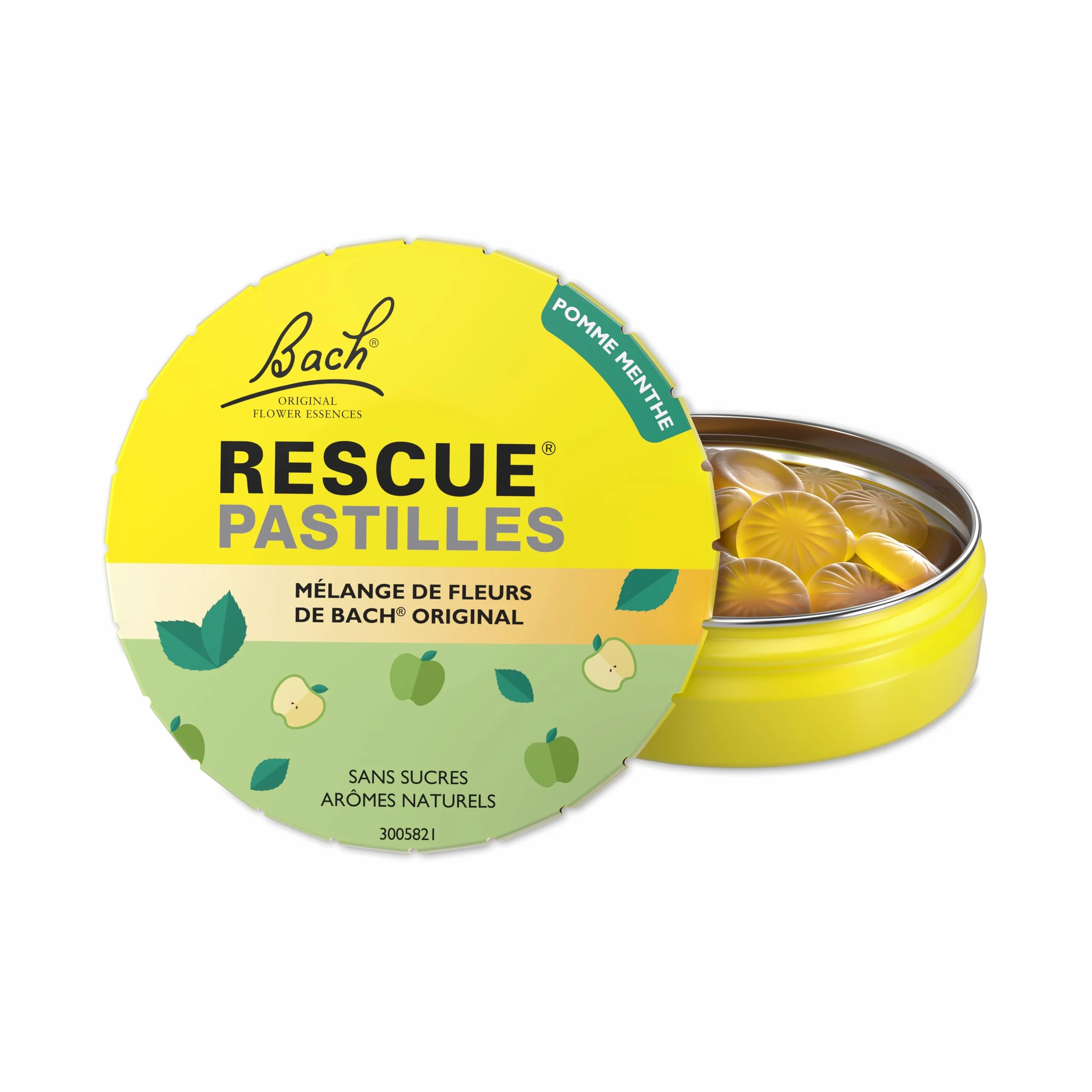RESCUE Pastilles goût Pomme Menthe 5 Fleurs de Bach Original 50g Bien-être émotionnel