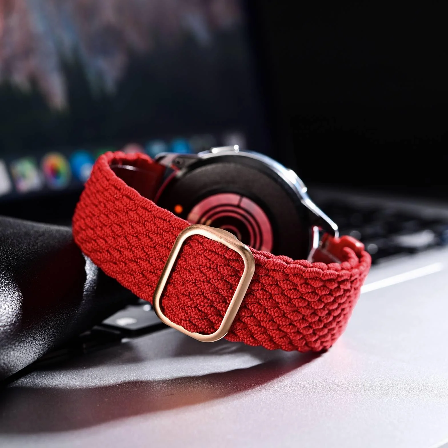 Bracelet de montre en nylon tressé à boucle unique Anbeer, extensible à dégagement rapide