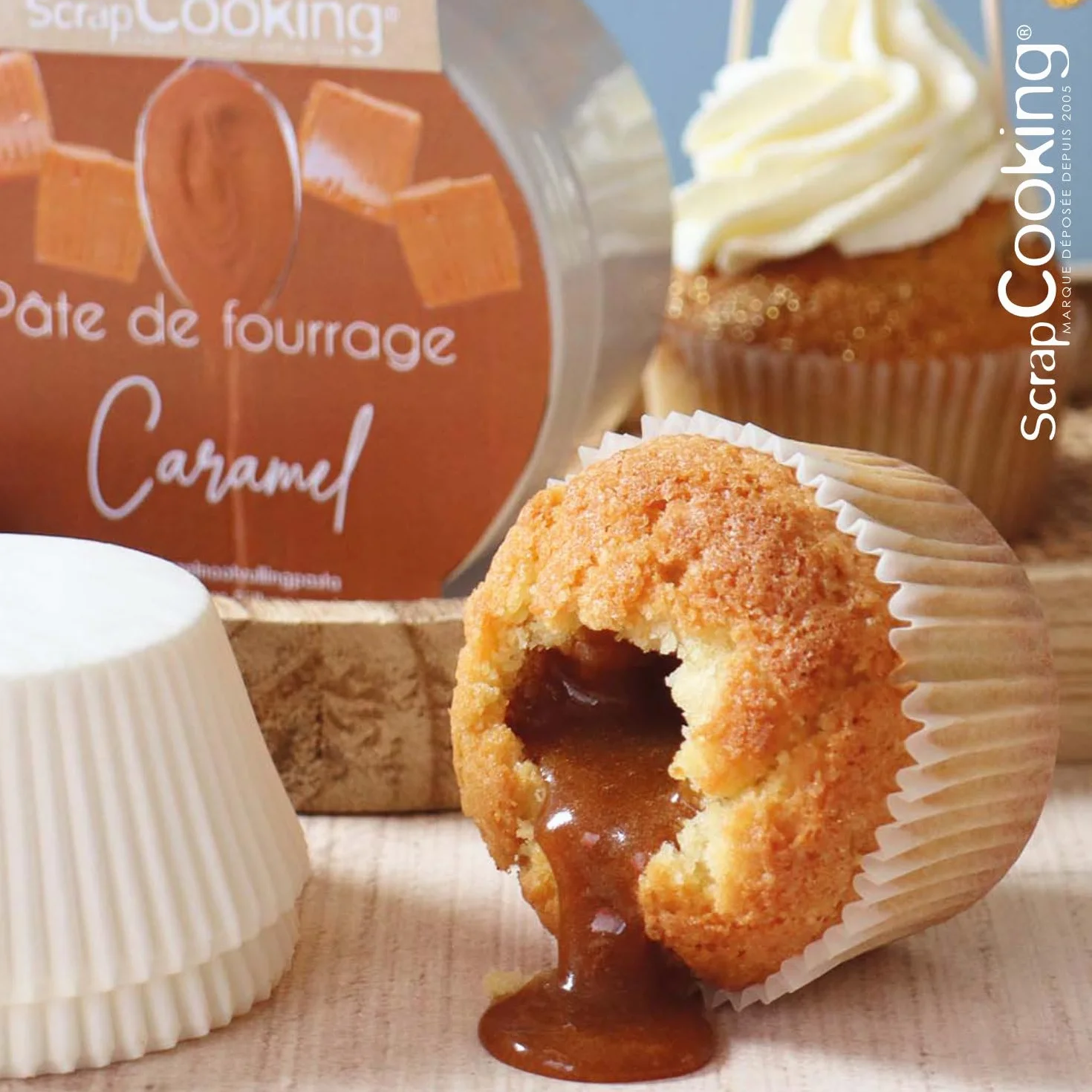 ScrapCooking - Pâte de Fourrage Caramel 200 g - Pour Fourrer Tablettes, Éclairs, Macarons, Gâteaux, Bûches de Noël, Cookies, Cheesecakes & Pâtisseries - 4640