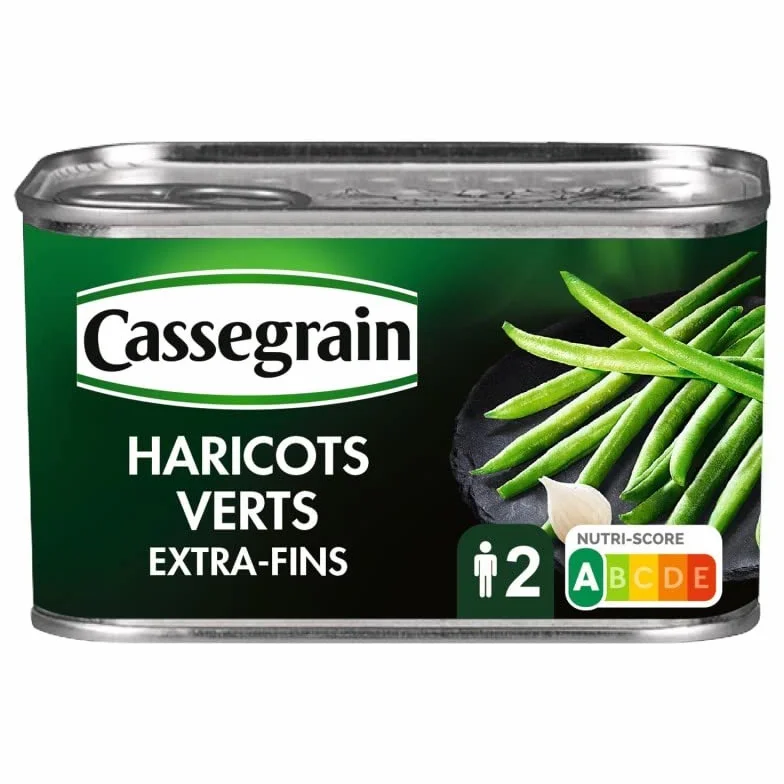 CASSEGRAIN - Haricots Verts Extra Fins Cueillis Et Rangés Main 220G - Lot De 4 - Vendu Par Lot