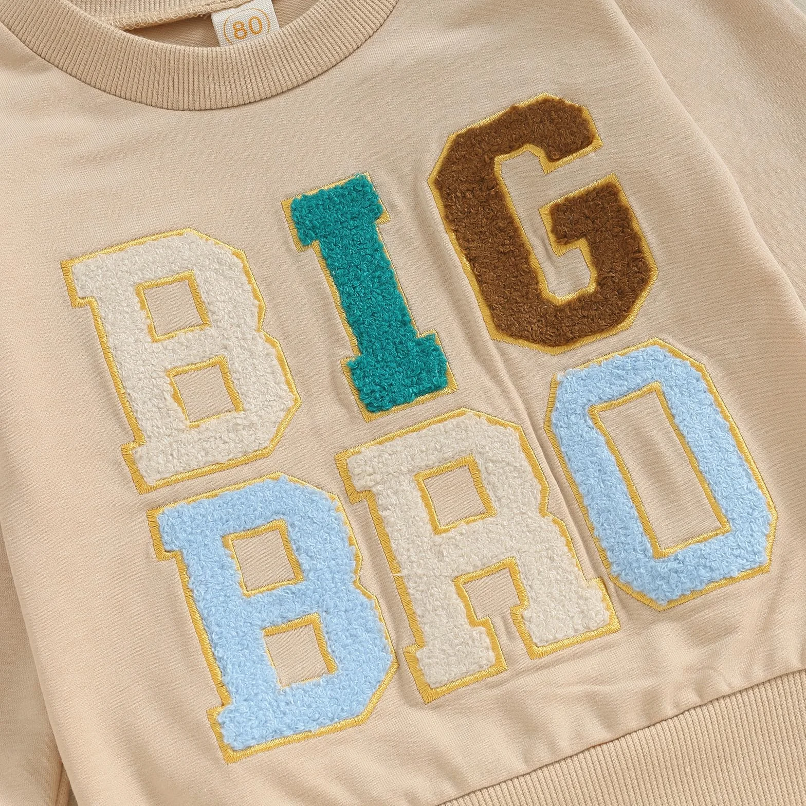 Carolilly Big Brother Little Brother Sweat-shirt col rond imprimé lettre assortie